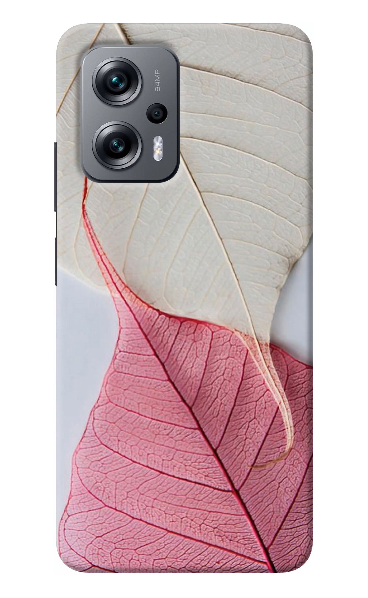 White Pink Leaf Case for Redmi K50i
