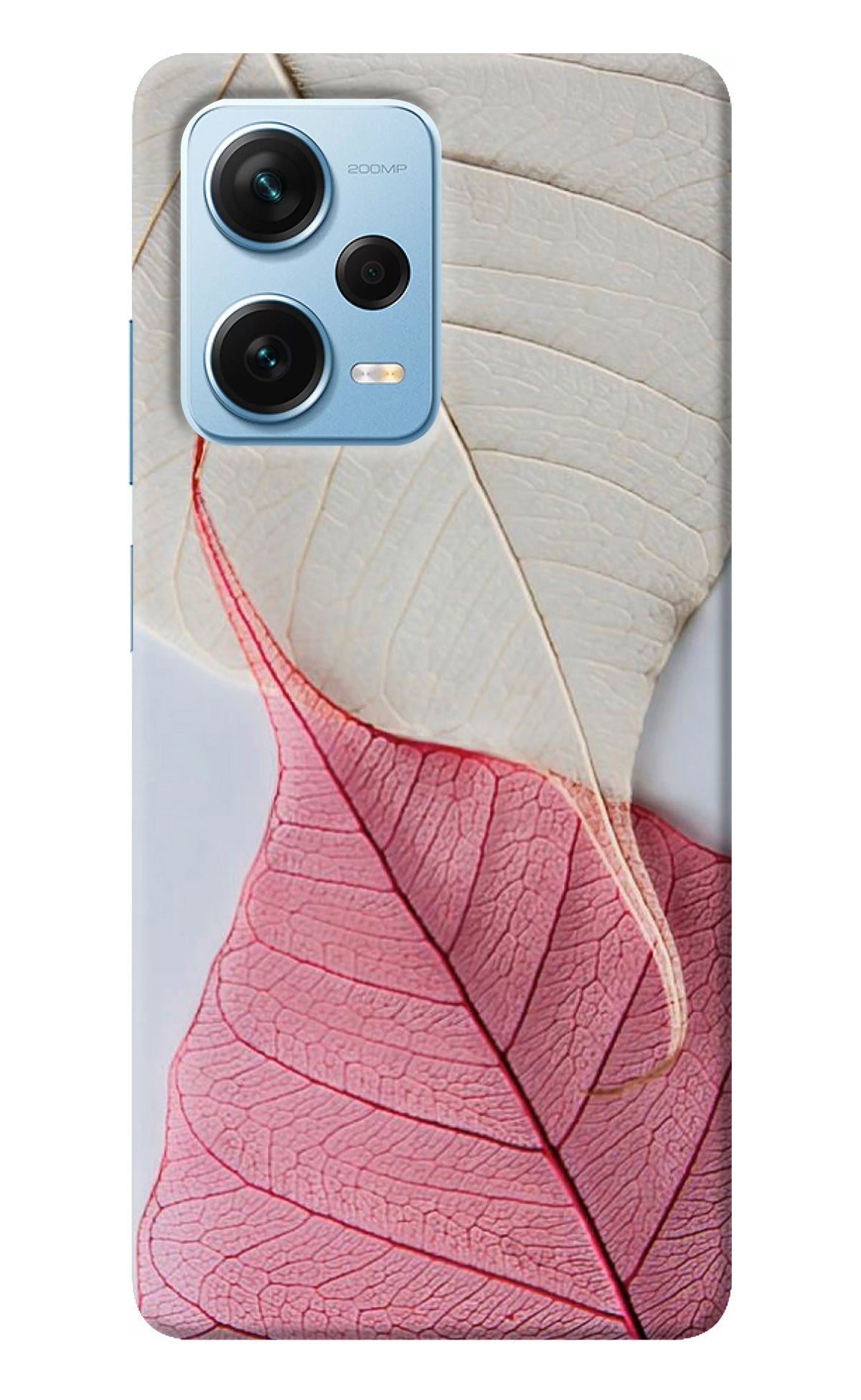White Pink Leaf Case for Redmi Note 12 Pro+ 5G
