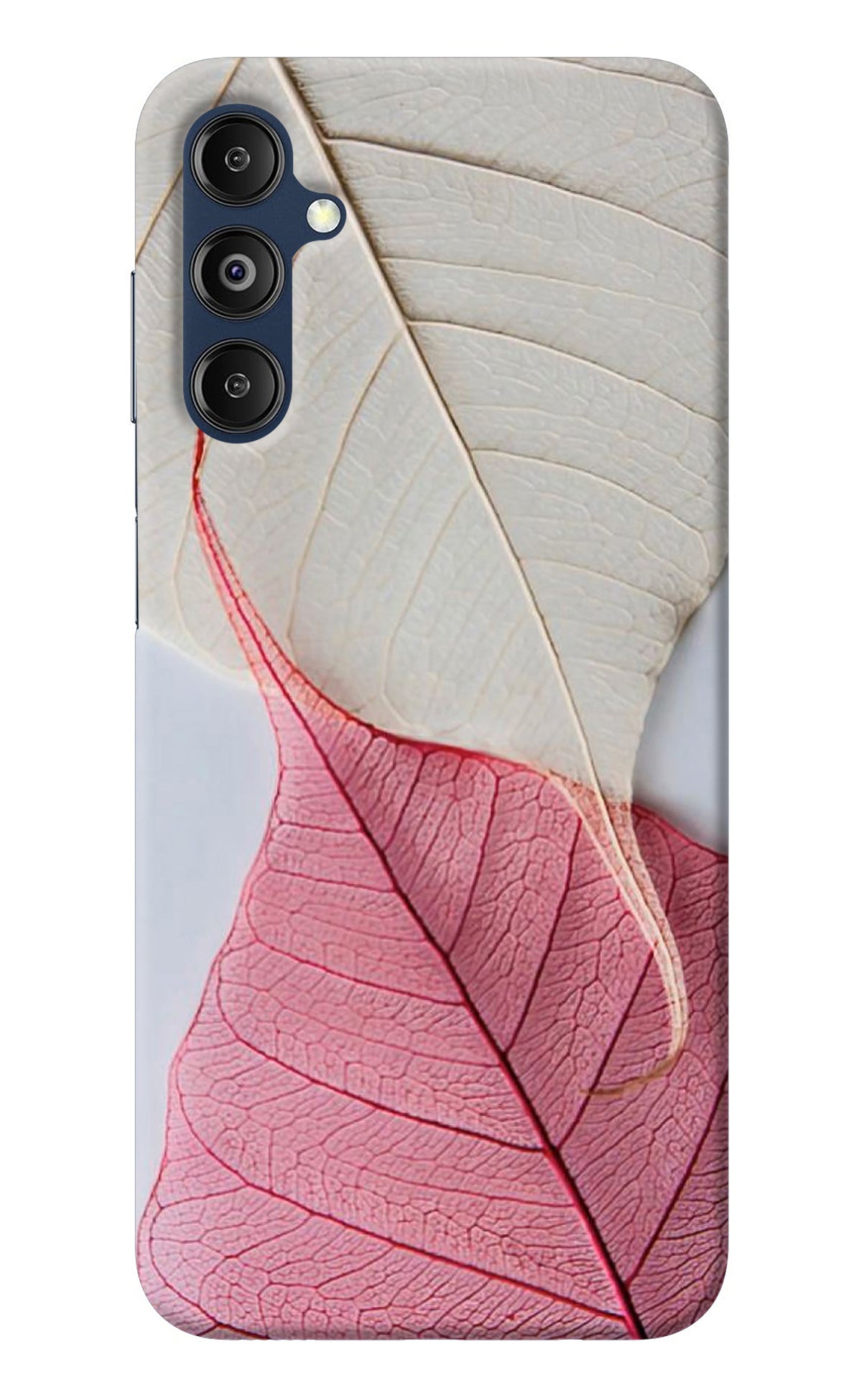 White Pink Leaf Case for Samsung M14