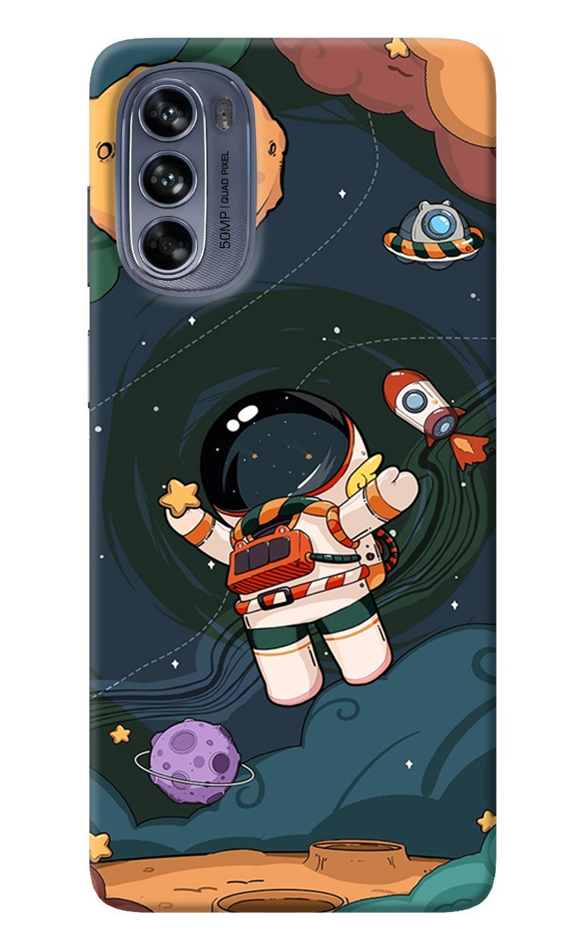 Cartoon Astronaut Case for Moto G62 5G