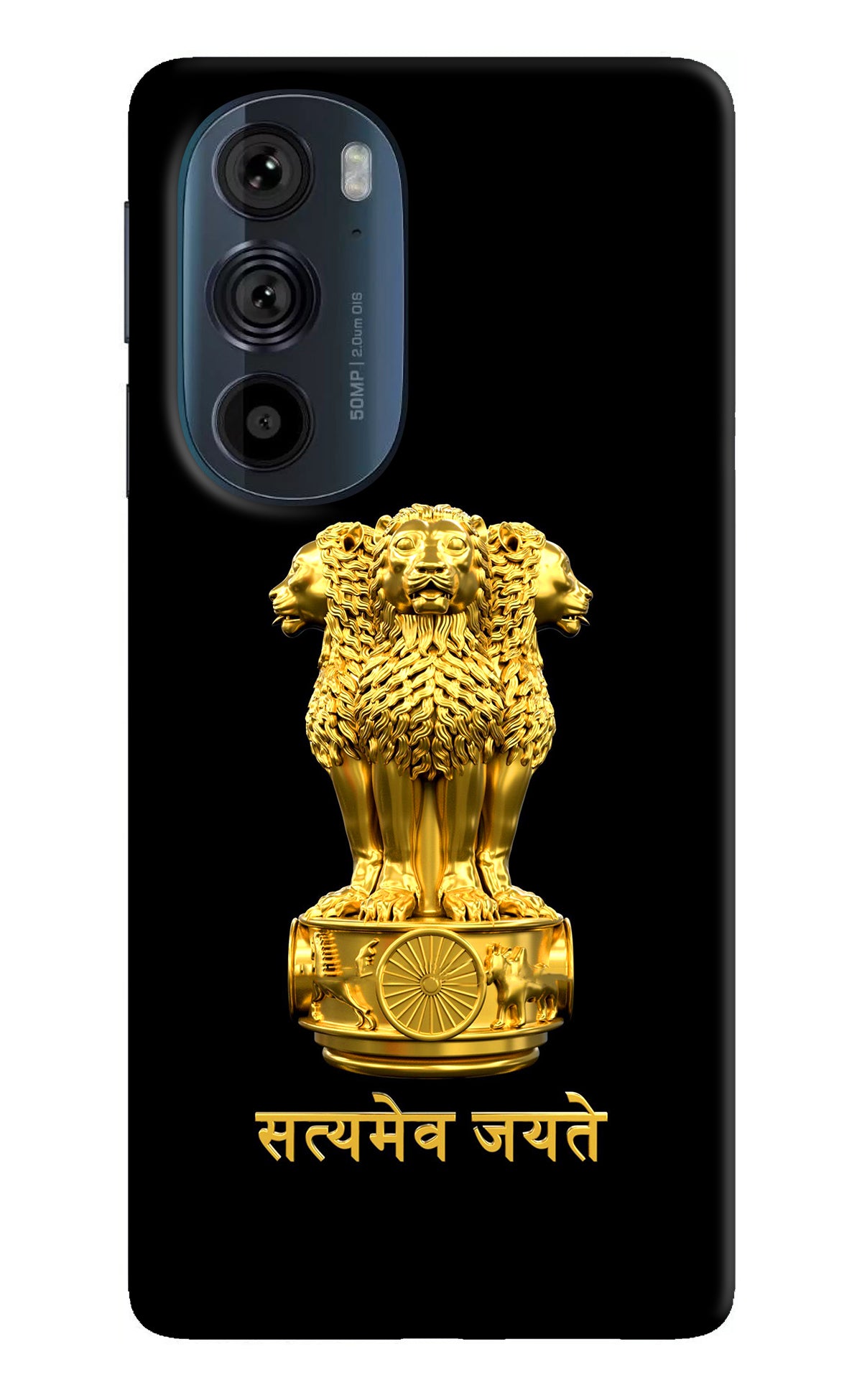 Satyamev Jayate Golden Case for Moto Edge 30 Pro