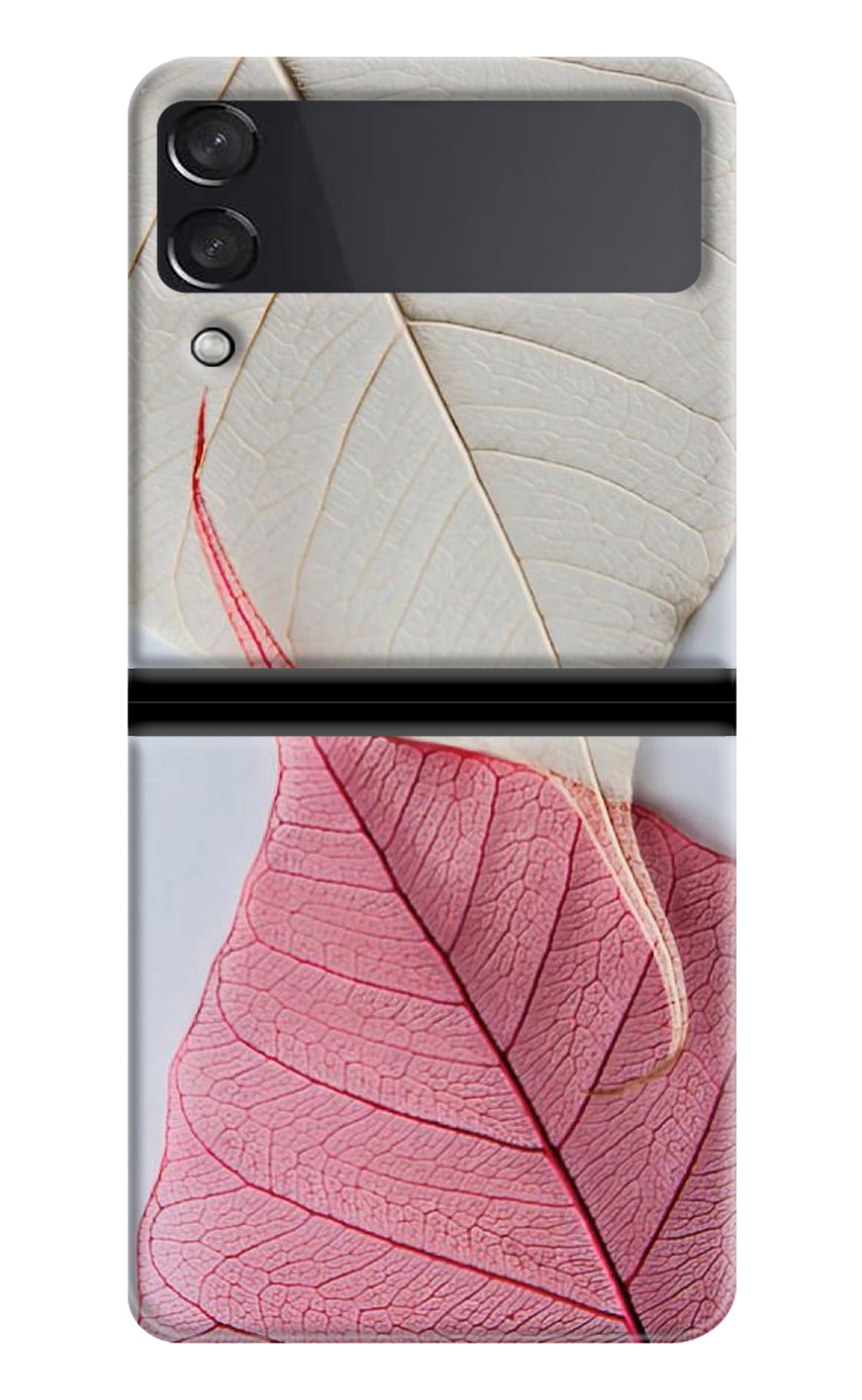 White Pink Leaf Case for Samsung Galaxy Z Flip4