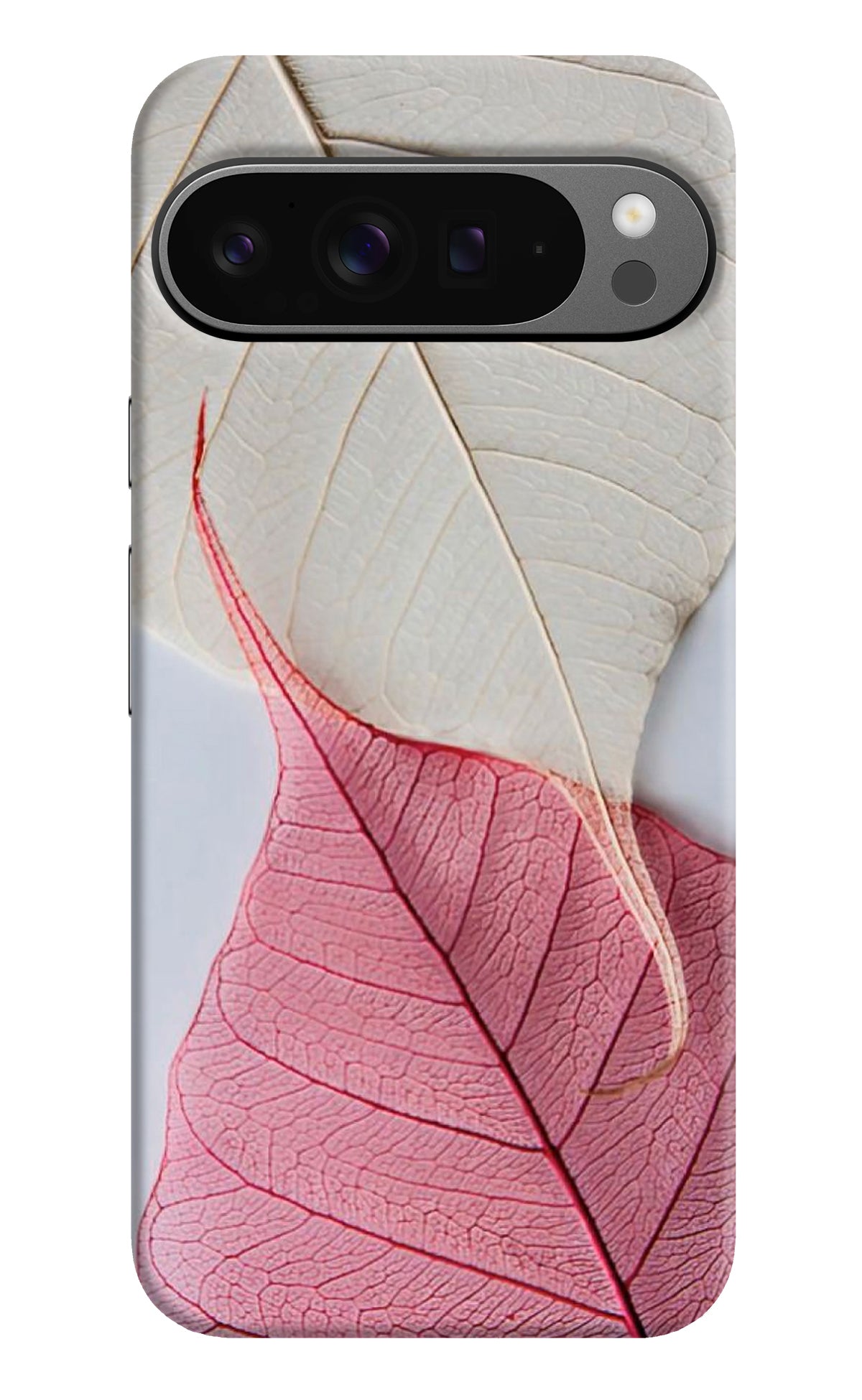 White Pink Leaf Case for Google Pixel 9 Pro XL