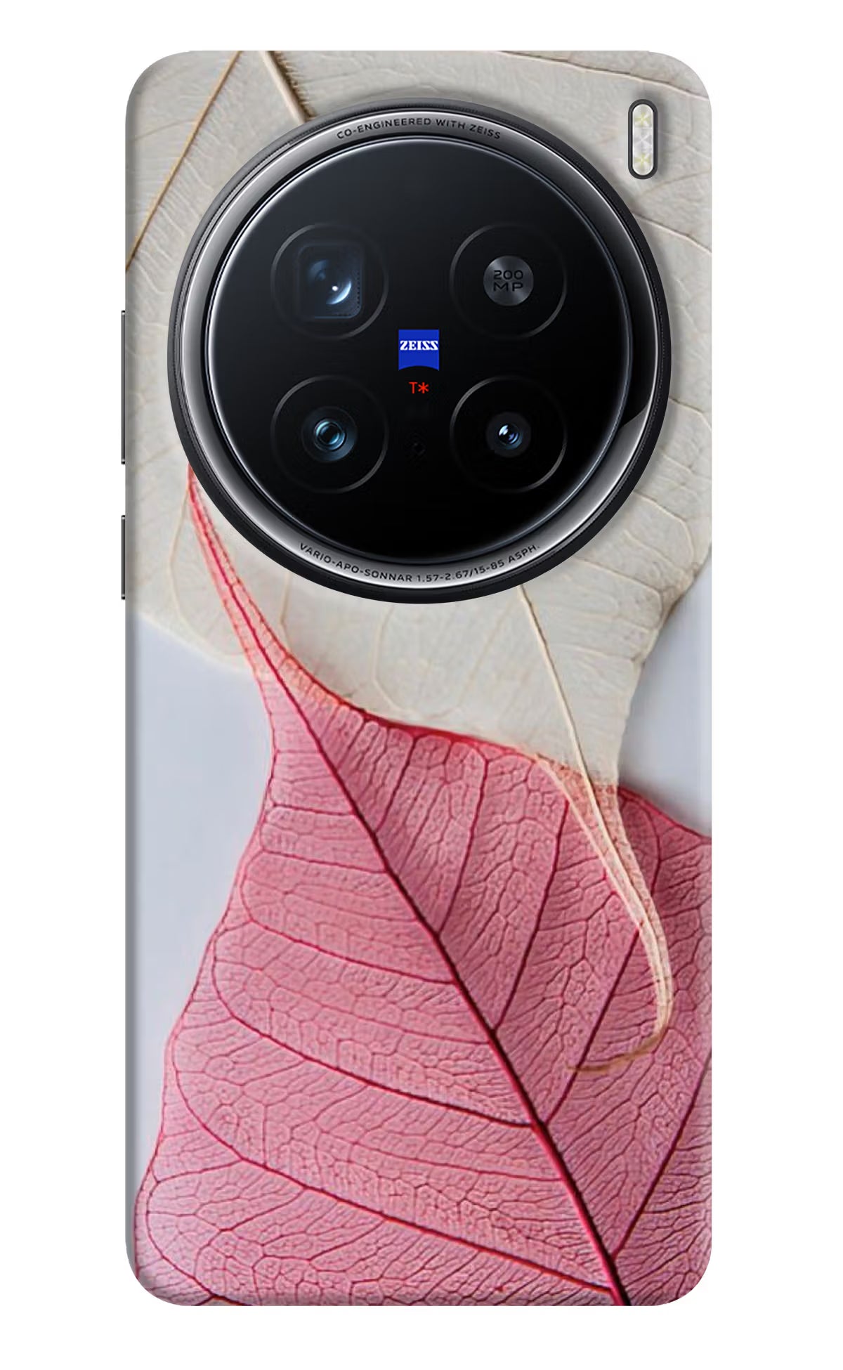 White Pink Leaf Case for Vivo X200 Pro 5G by Casekaro