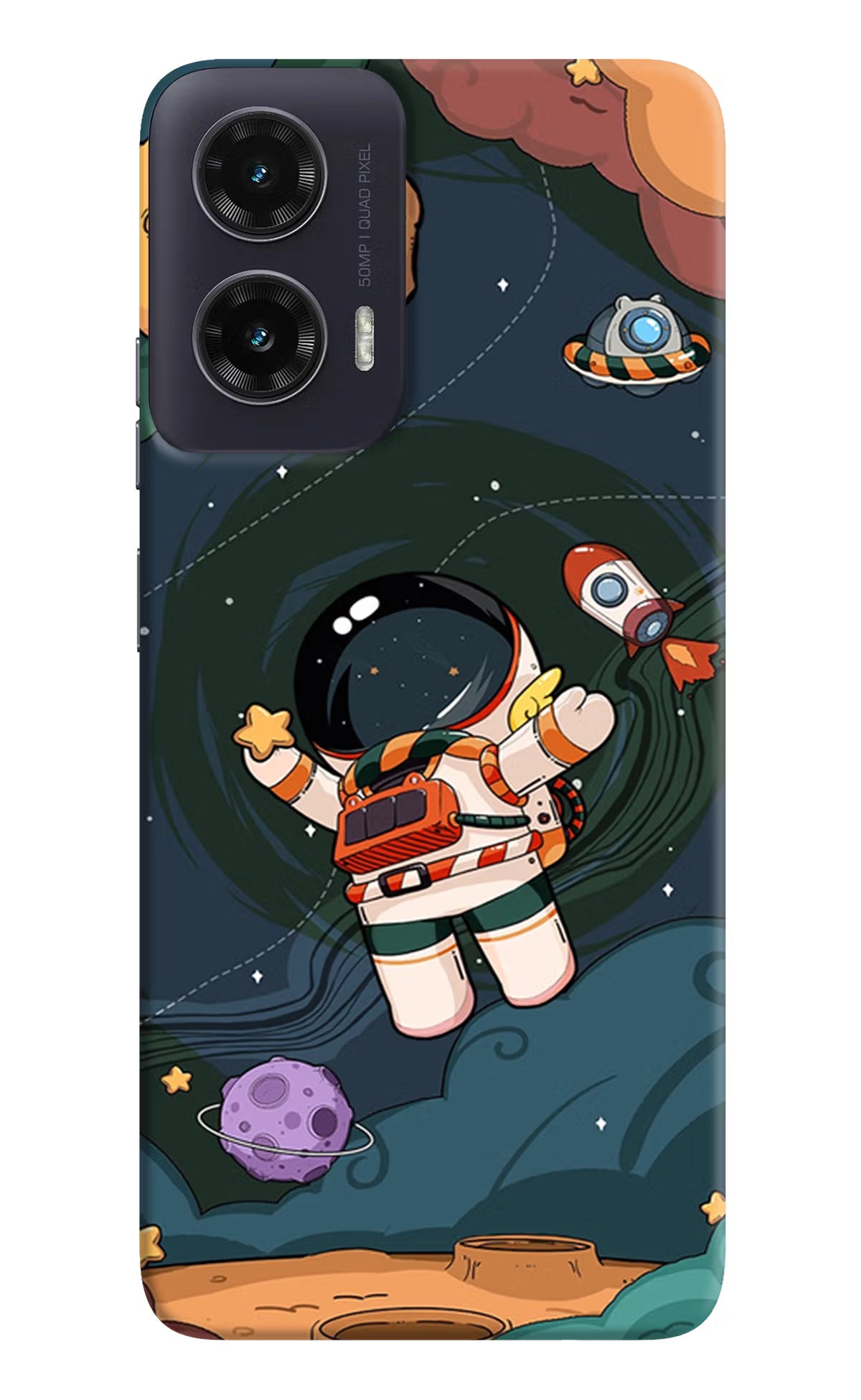 Cartoon Astronaut Case for Moto G35 5G by Casekaro