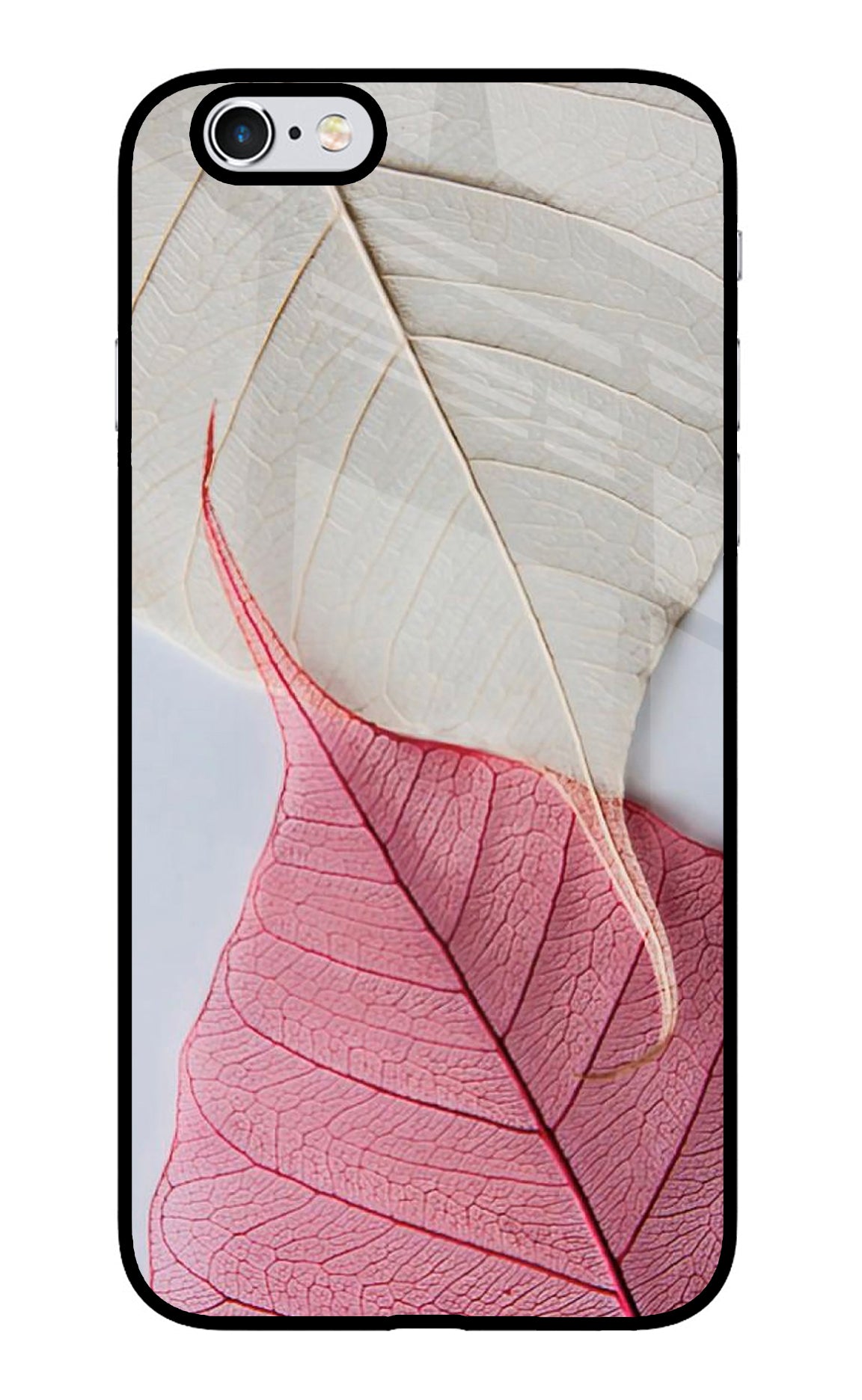 White Pink Leaf Case for iPhone 6/6s