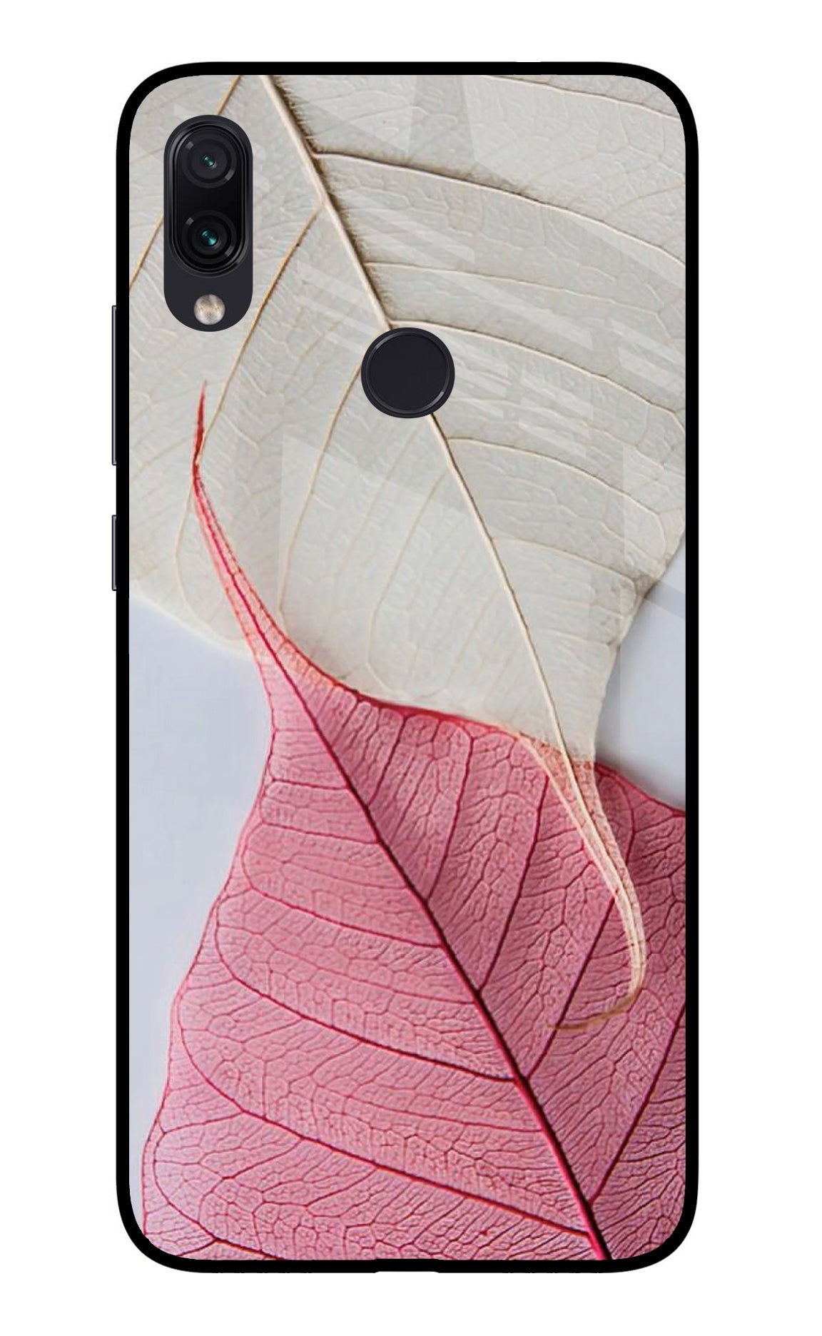 White Pink Leaf Case for Redmi Note 7/7S/7 Pro