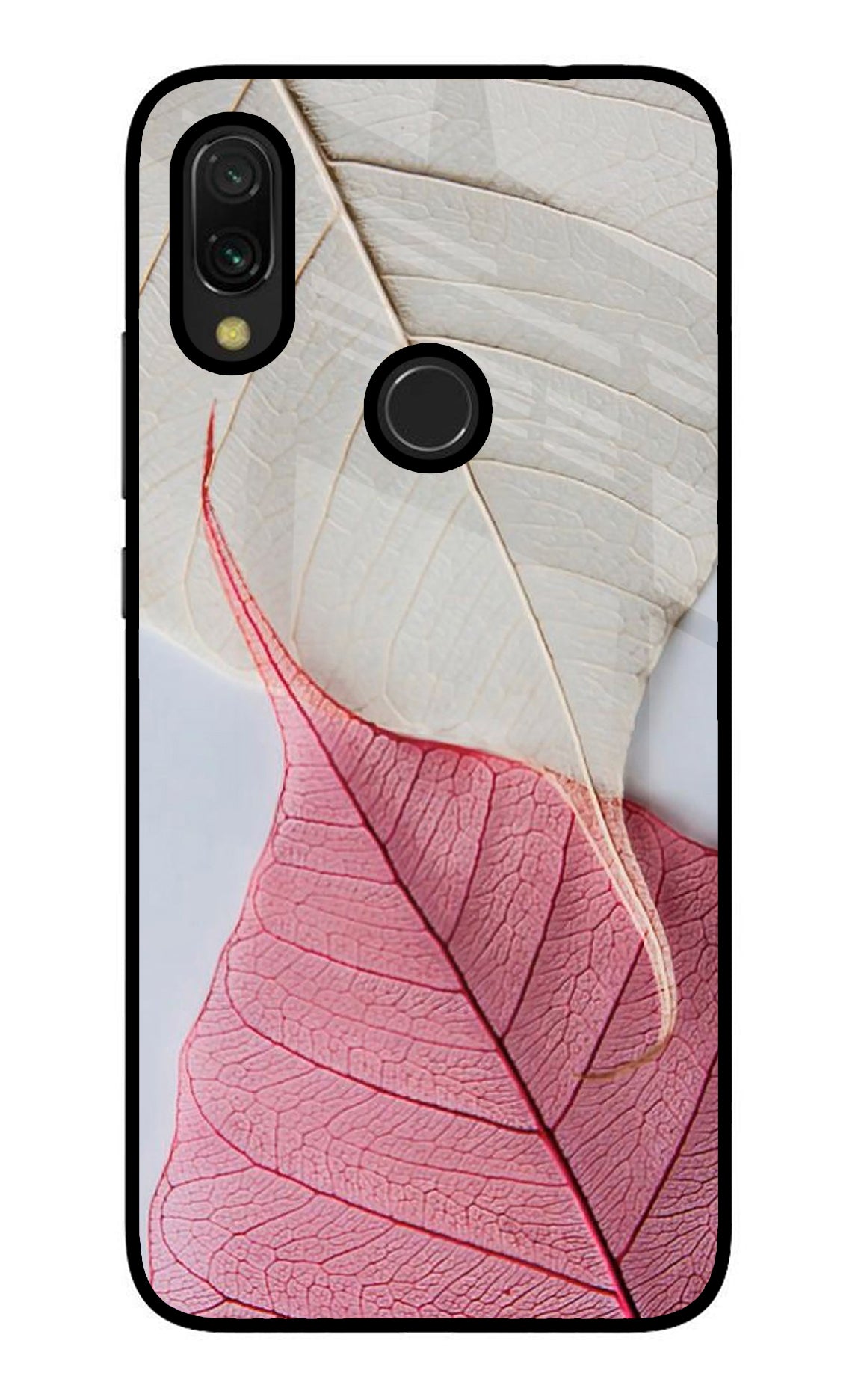 White Pink Leaf Case for Redmi 7
