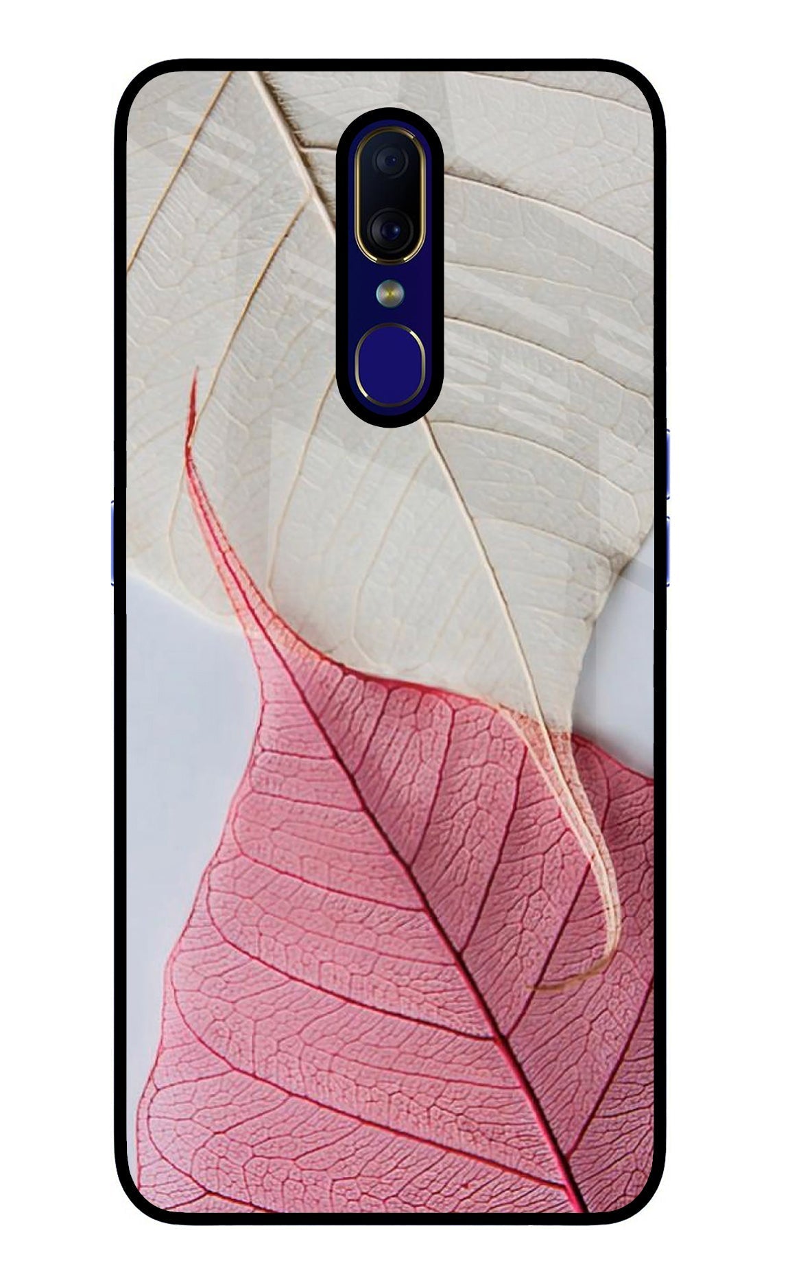 White Pink Leaf Case for Oppo F11