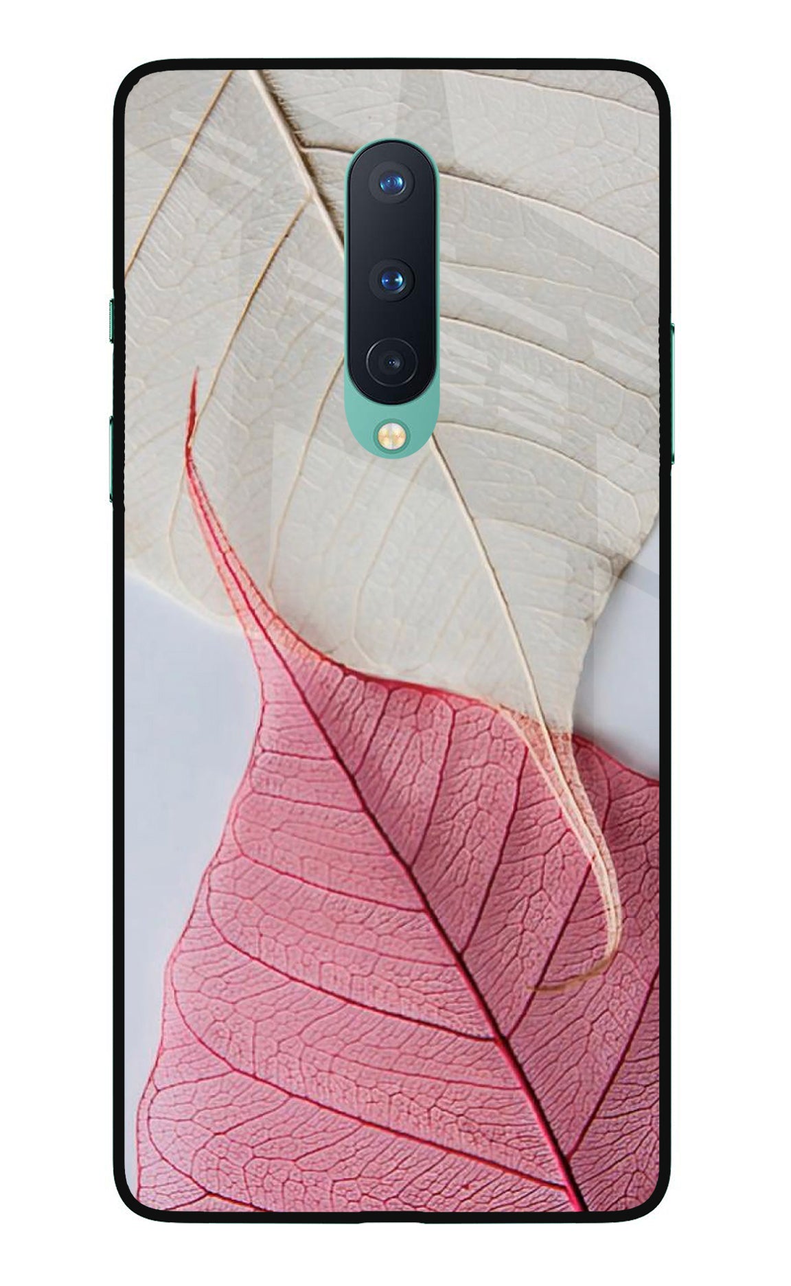 White Pink Leaf Case for Oneplus 8