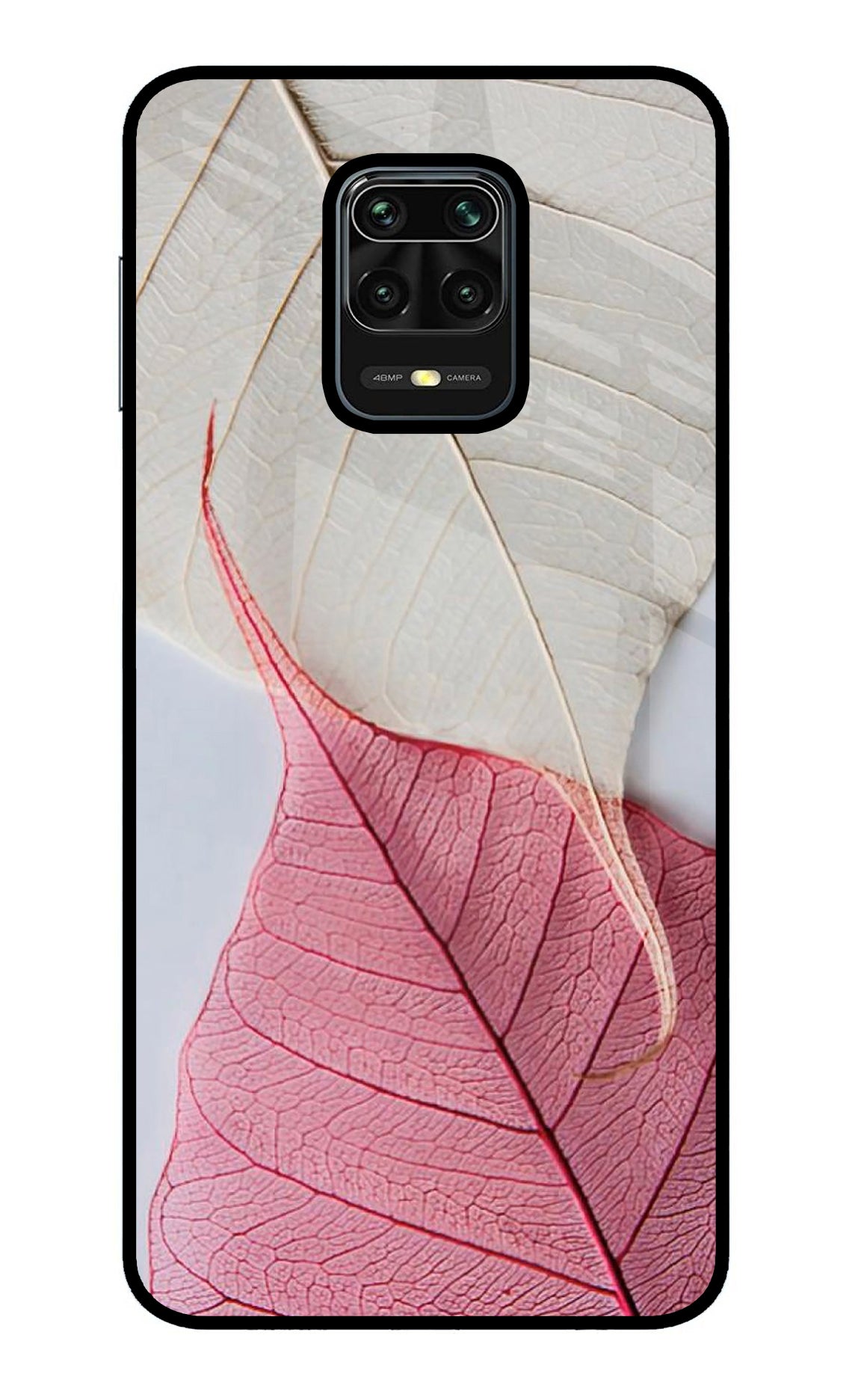 White Pink Leaf Case for Redmi Note 9 Pro/Pro Max