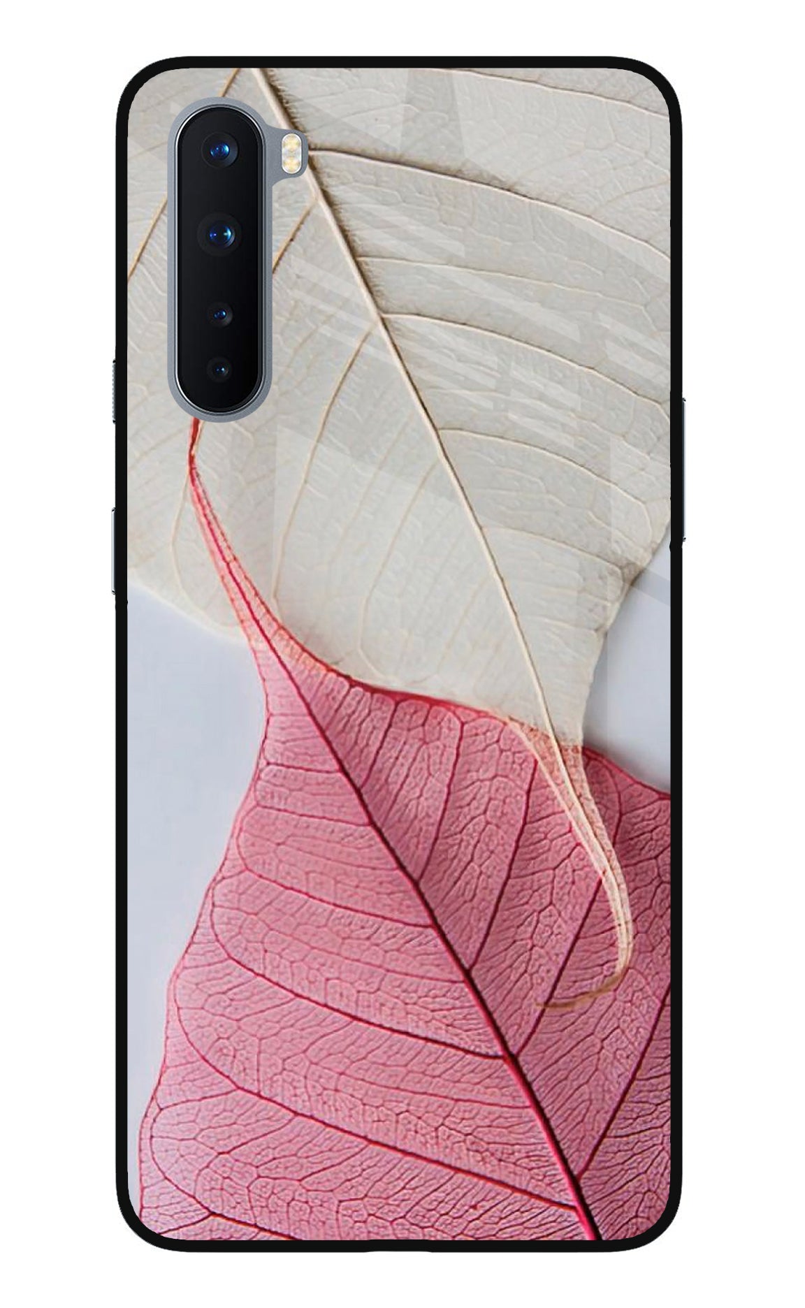 White Pink Leaf Case for Oneplus Nord