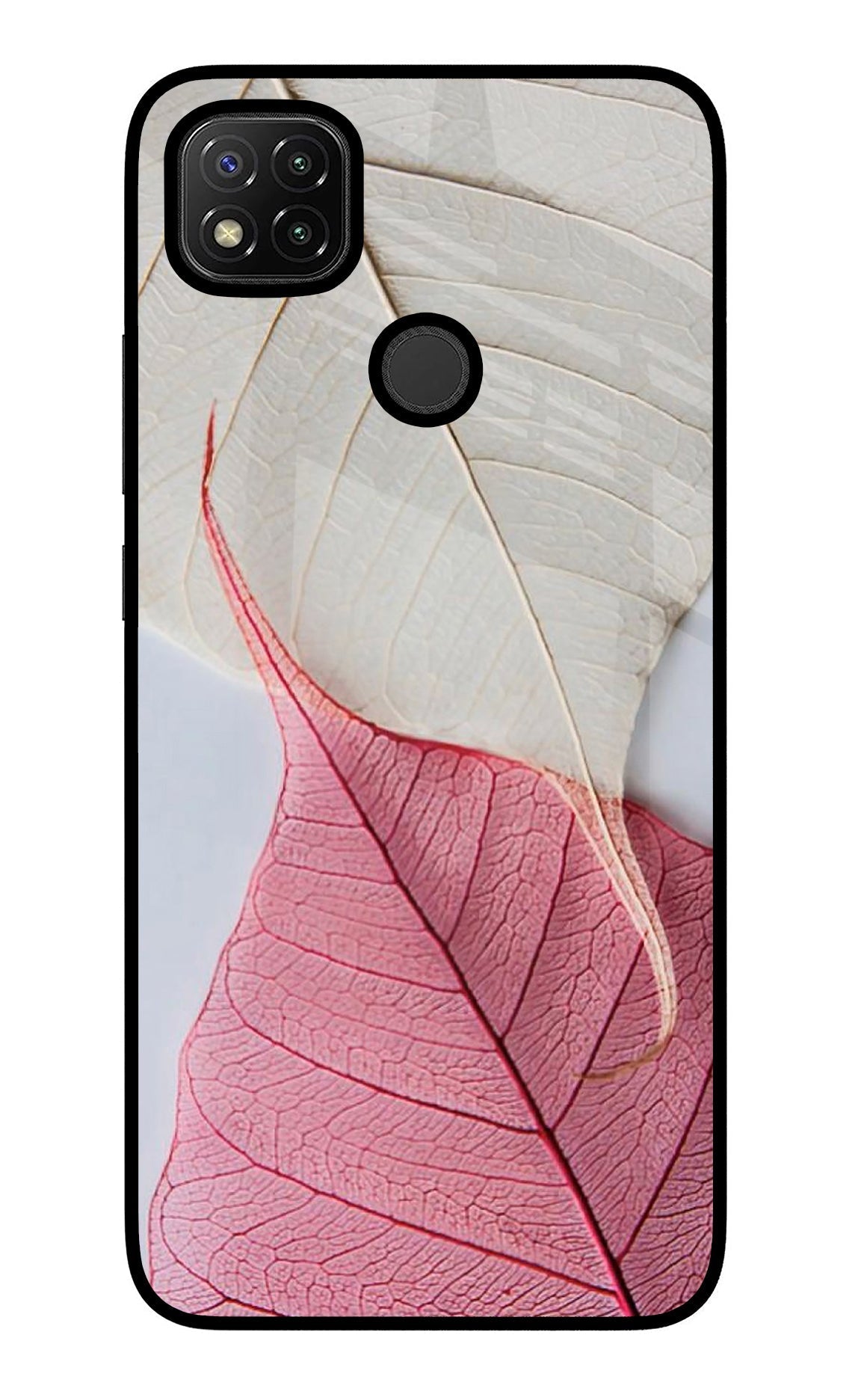 White Pink Leaf Case for Redmi 9