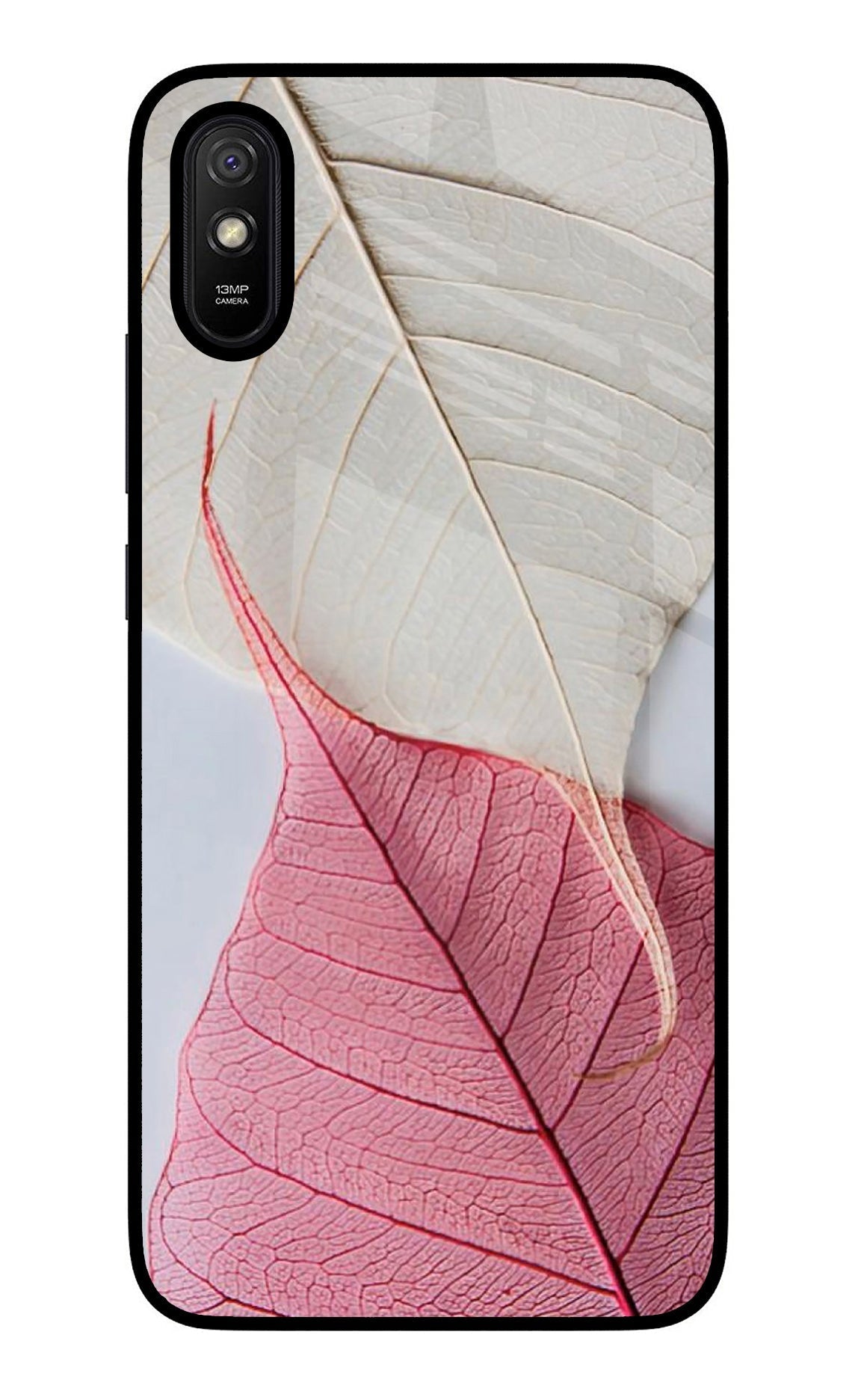 White Pink Leaf Case for Redmi 9A/9i