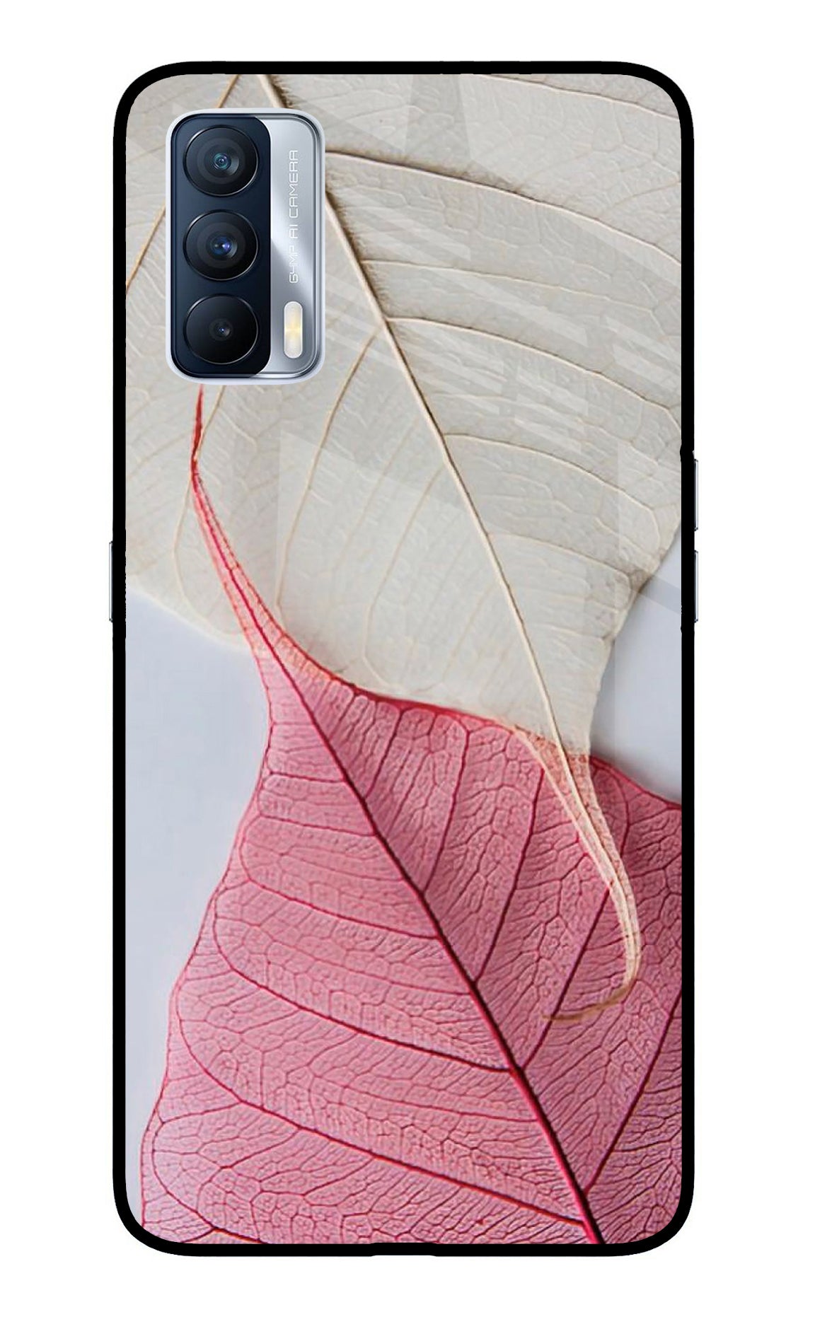 White Pink Leaf Case for Realme X7