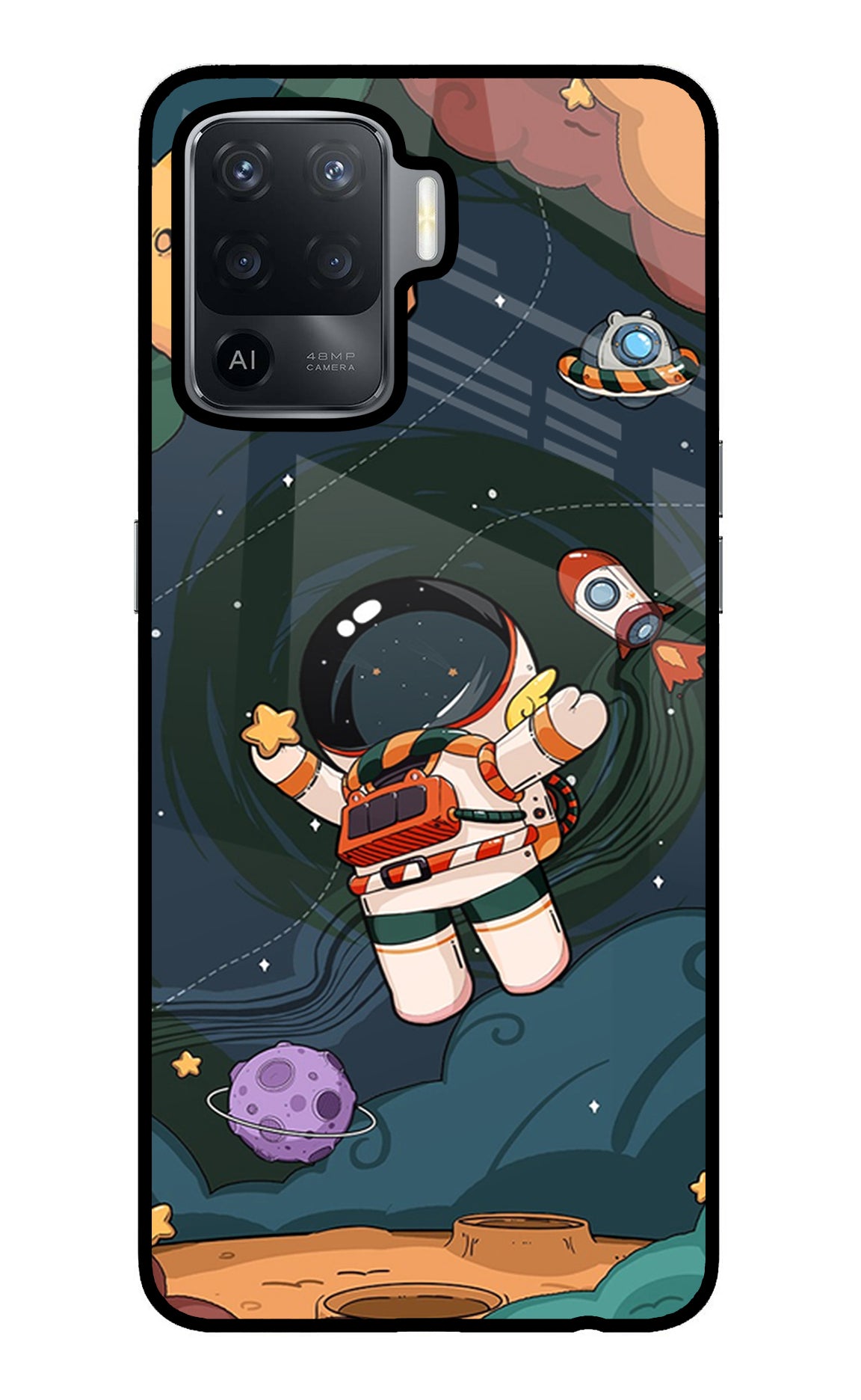 Cartoon Astronaut Case for Oppo F19 Pro