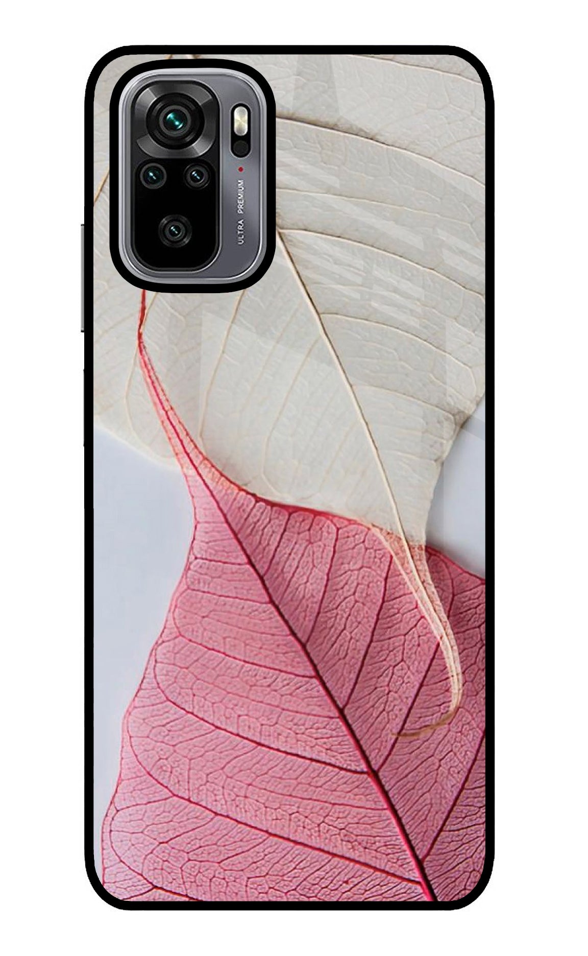 White Pink Leaf Case for Redmi Note 10/10S