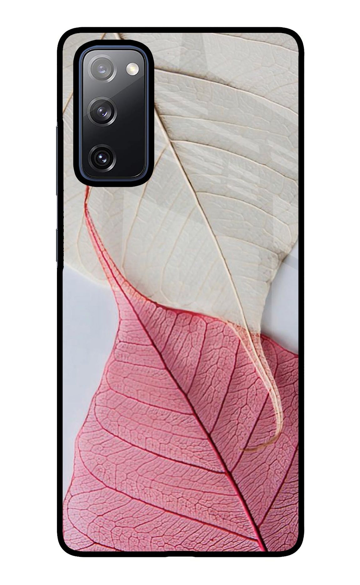 White Pink Leaf Case for Samsung S20 FE