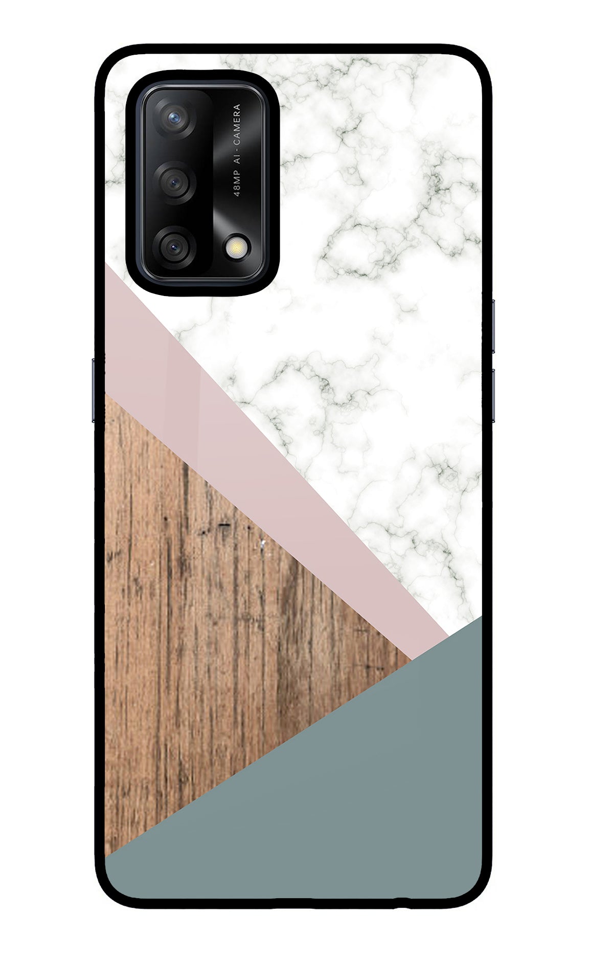 Marble wood Abstract Case for Oppo F19/F19s
