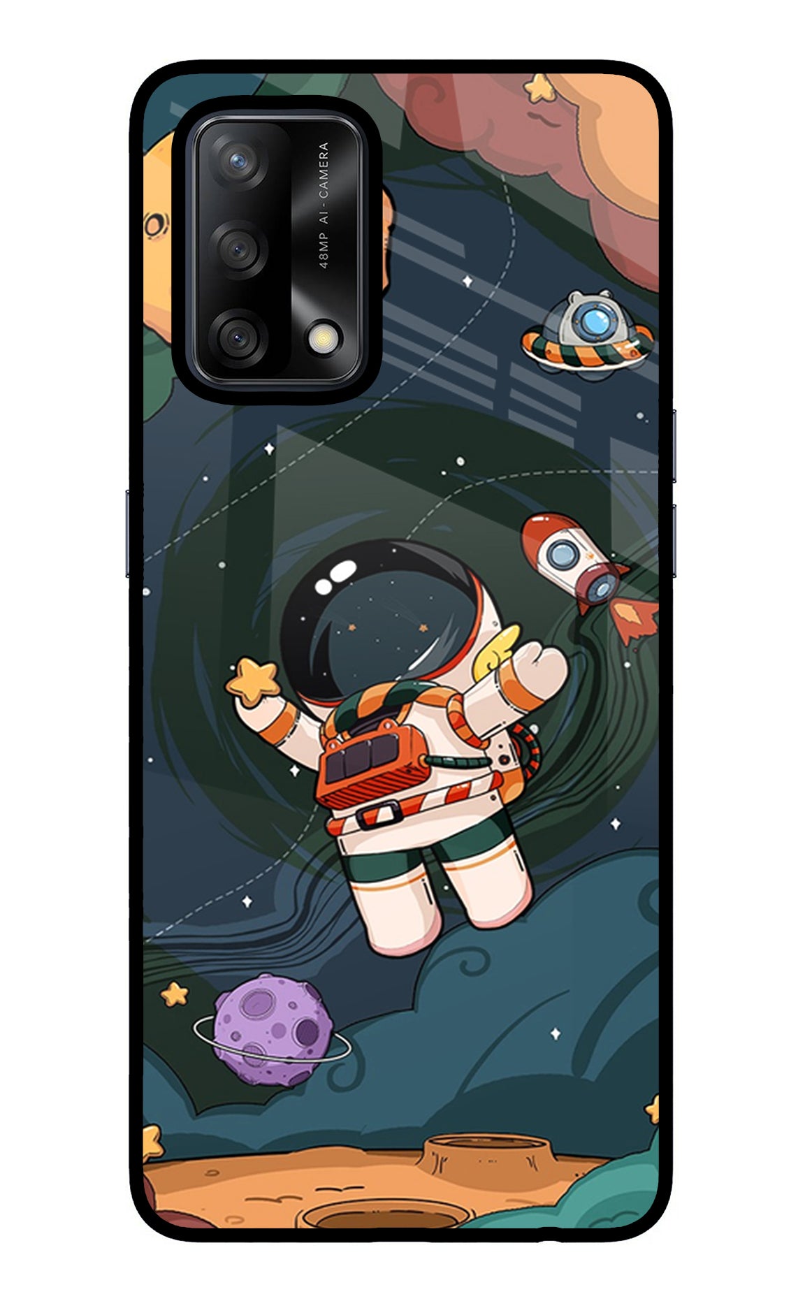 Cartoon Astronaut Case for Oppo F19/F19s