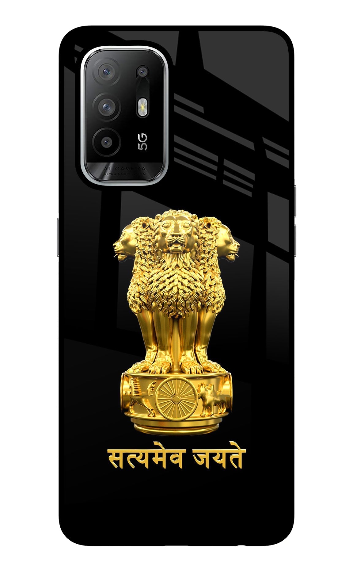 Satyamev Jayate Golden Case for Oppo F19 Pro+
