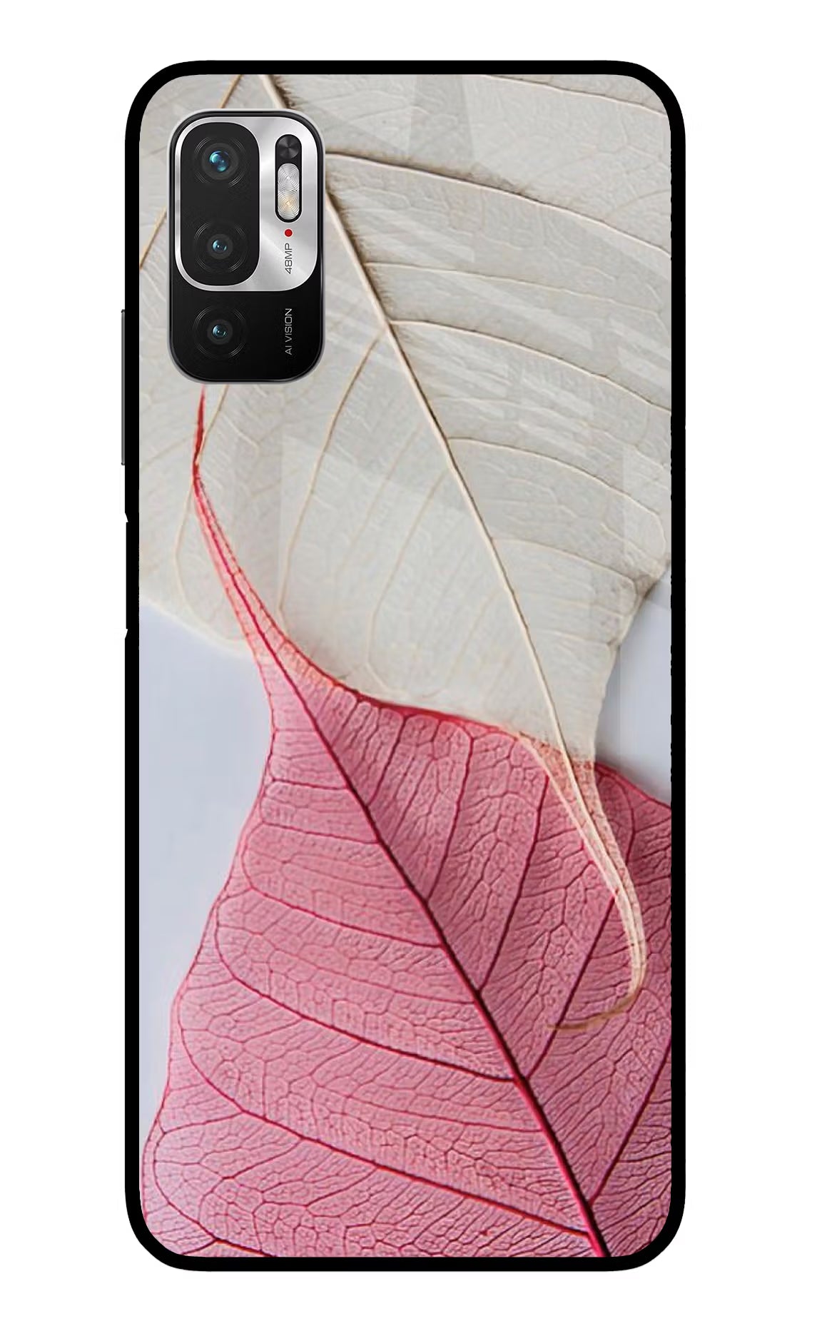 White Pink Leaf Case for Redmi Note 10T 5G by Casekaro