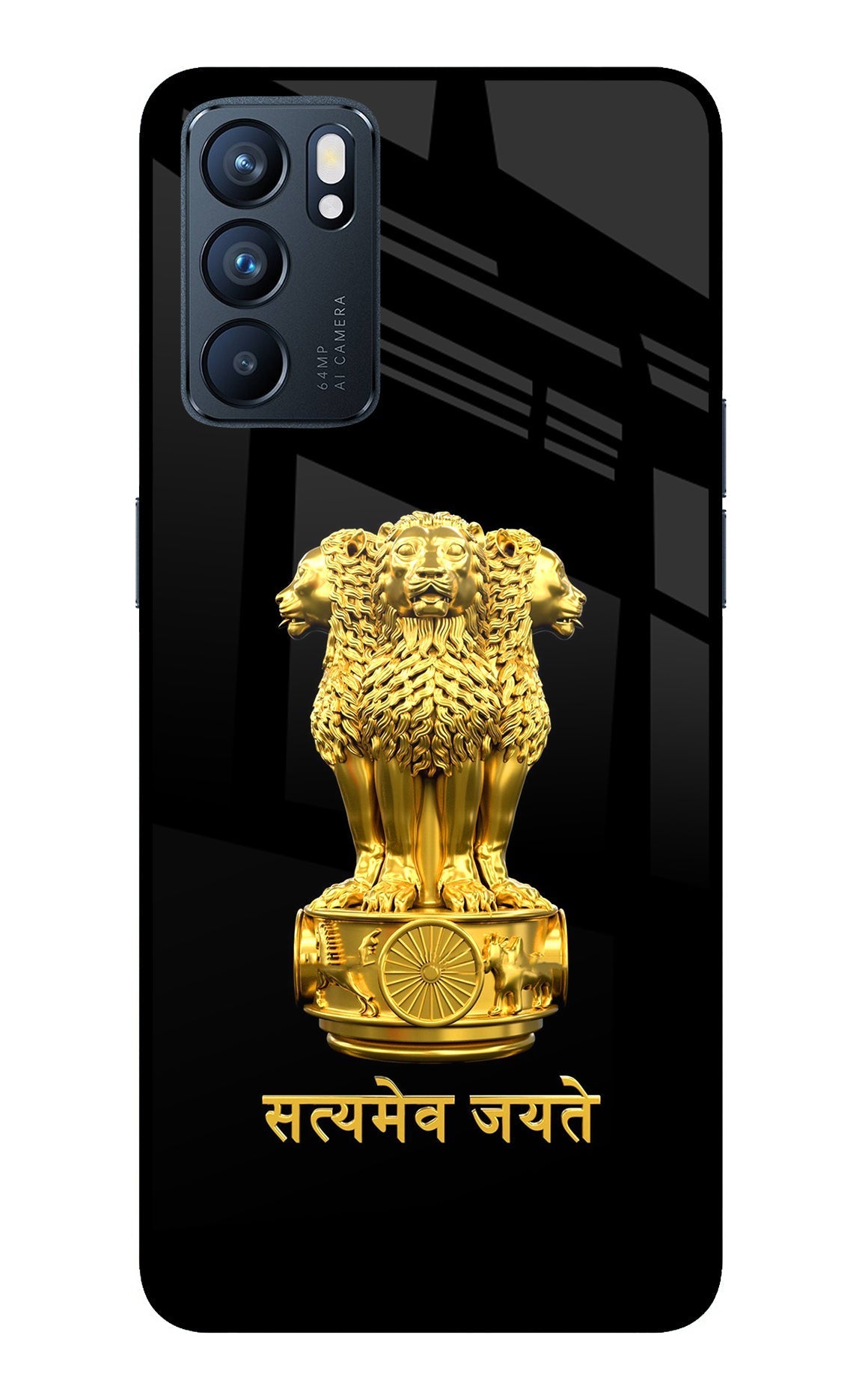 Satyamev Jayate Golden Case for Oppo Reno6 5G