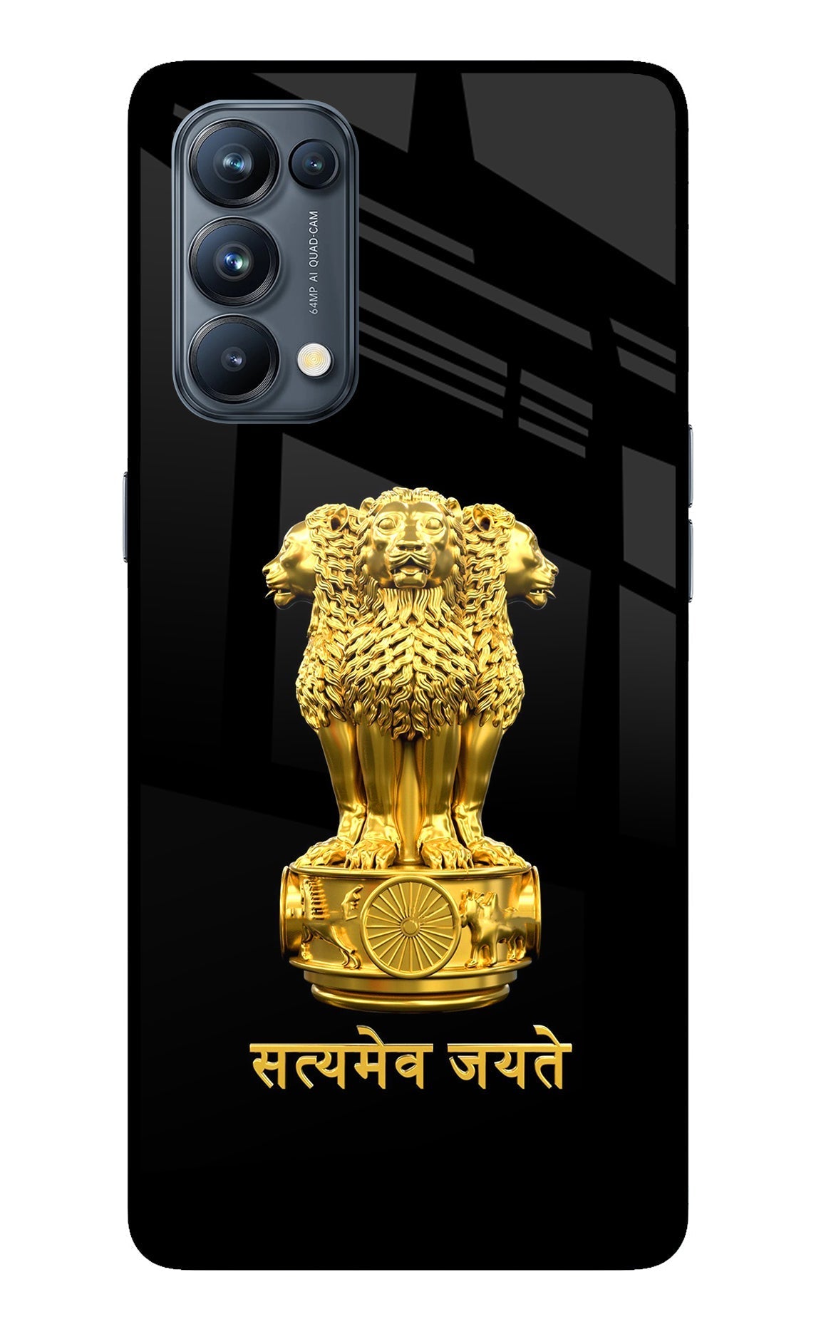 Satyamev Jayate Golden Case for Oppo Reno5 Pro 5G