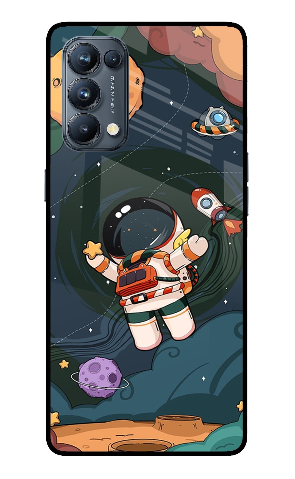 Cartoon Astronaut Case for Oppo Reno5 Pro 5G