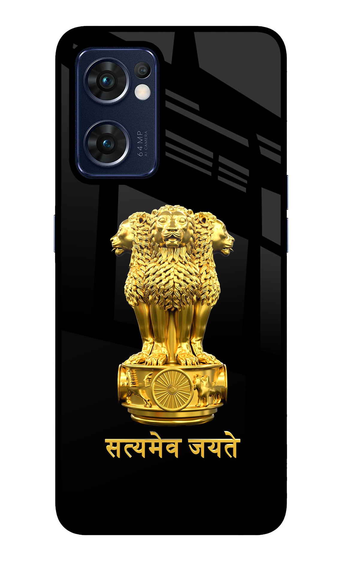 Satyamev Jayate Golden Case for Oppo Reno7 5G