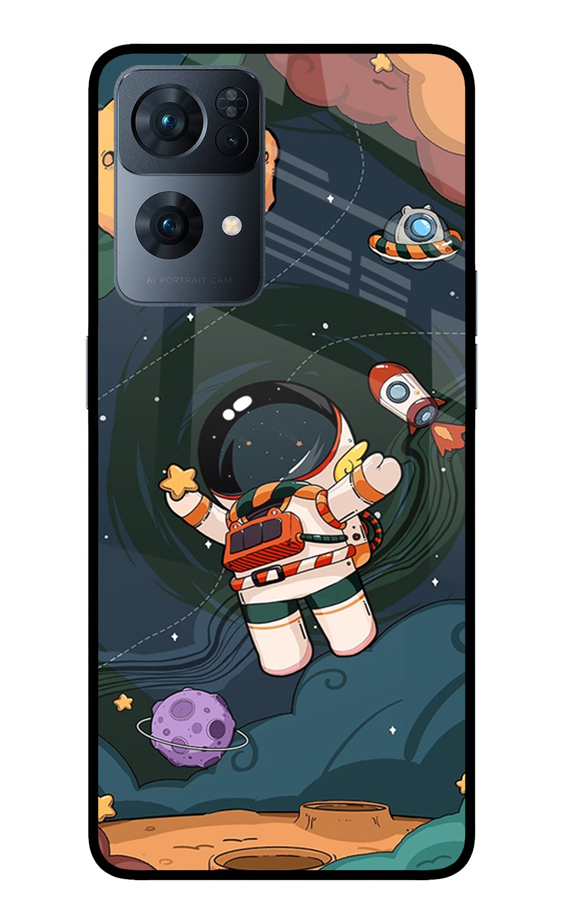 Cartoon Astronaut Case for Oppo Reno7 Pro 5G