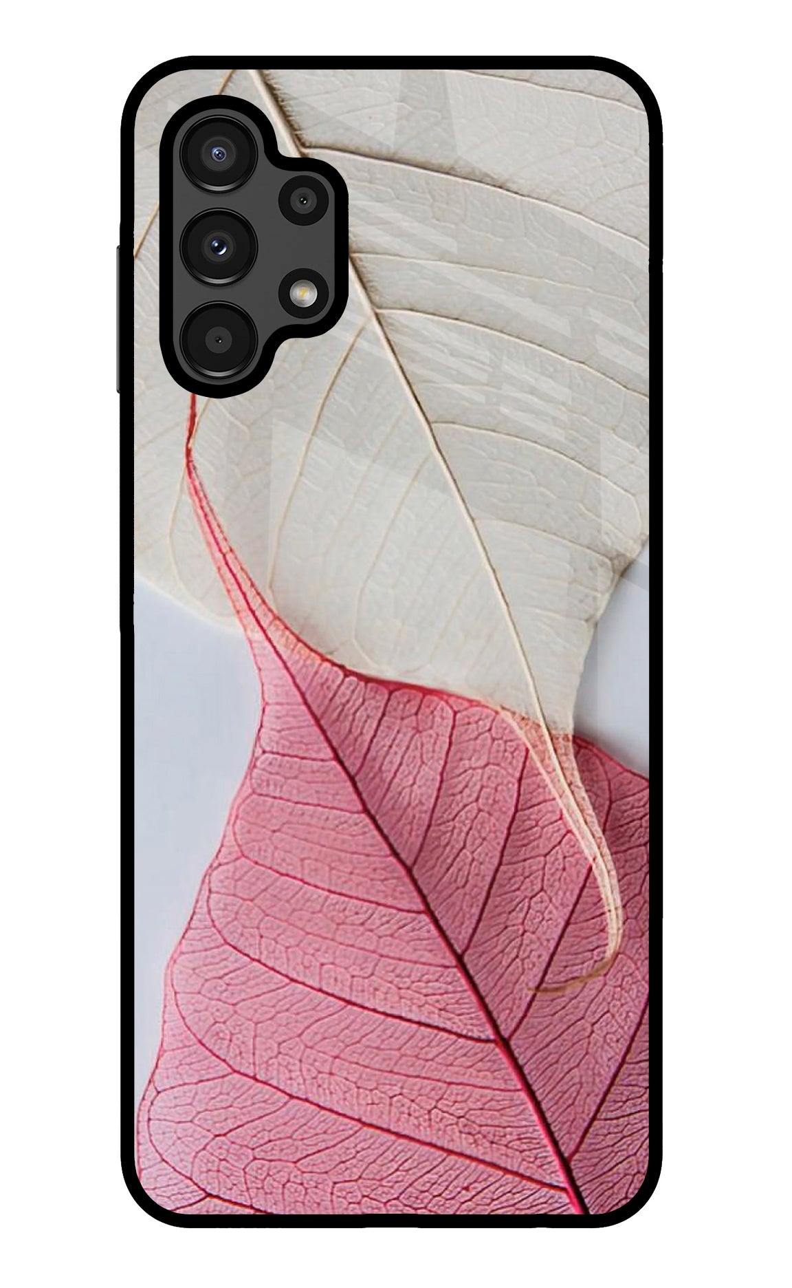 White Pink Leaf Case for Samsung A13 4G