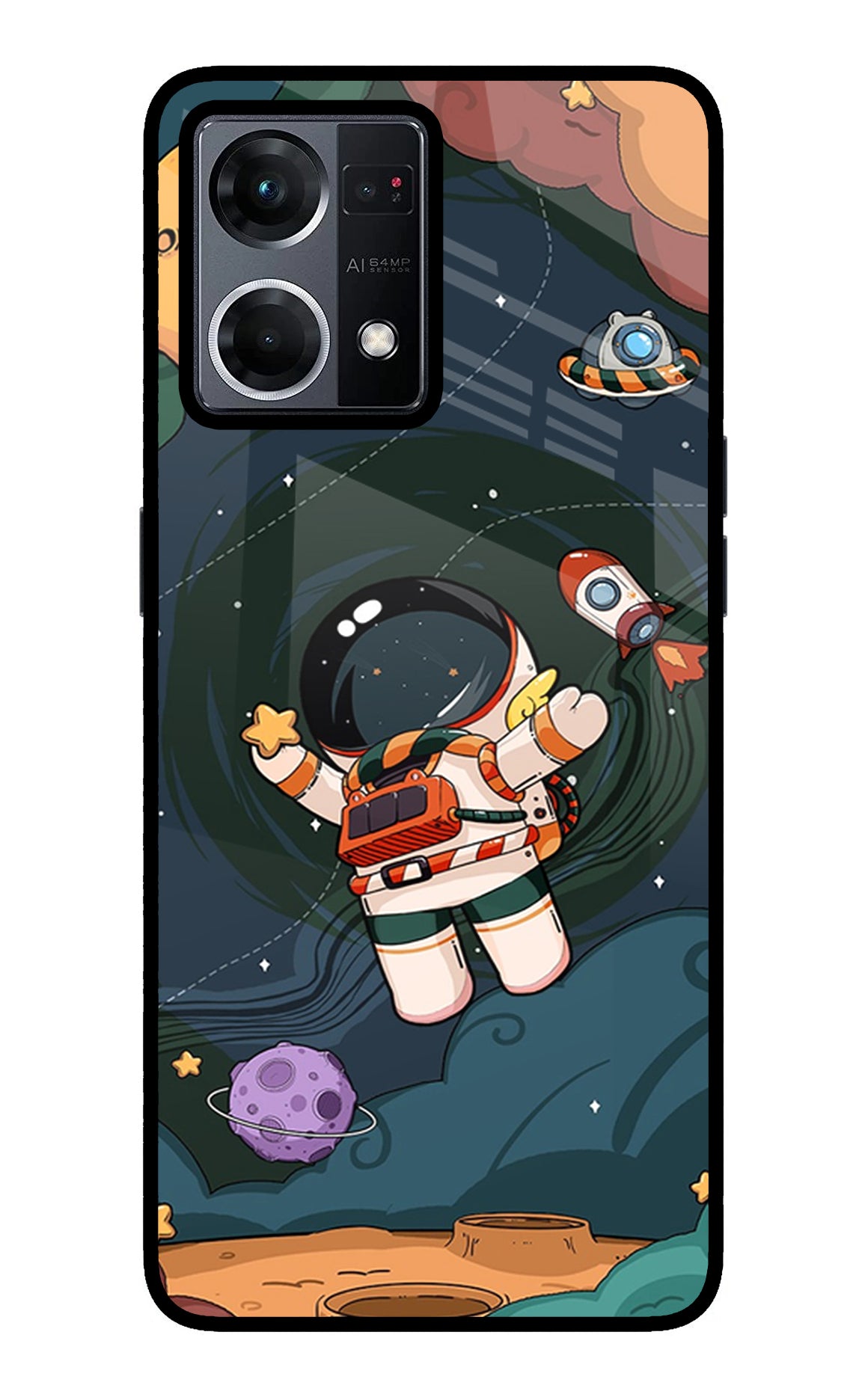 Cartoon Astronaut Case for Oppo F21 Pro 4G
