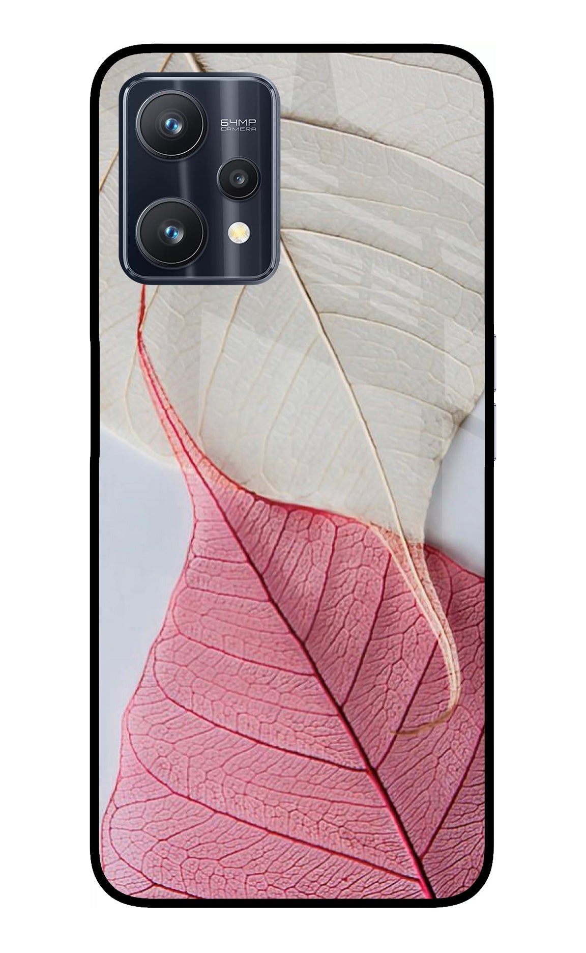 White Pink Leaf Case for Realme 9 Pro 5G