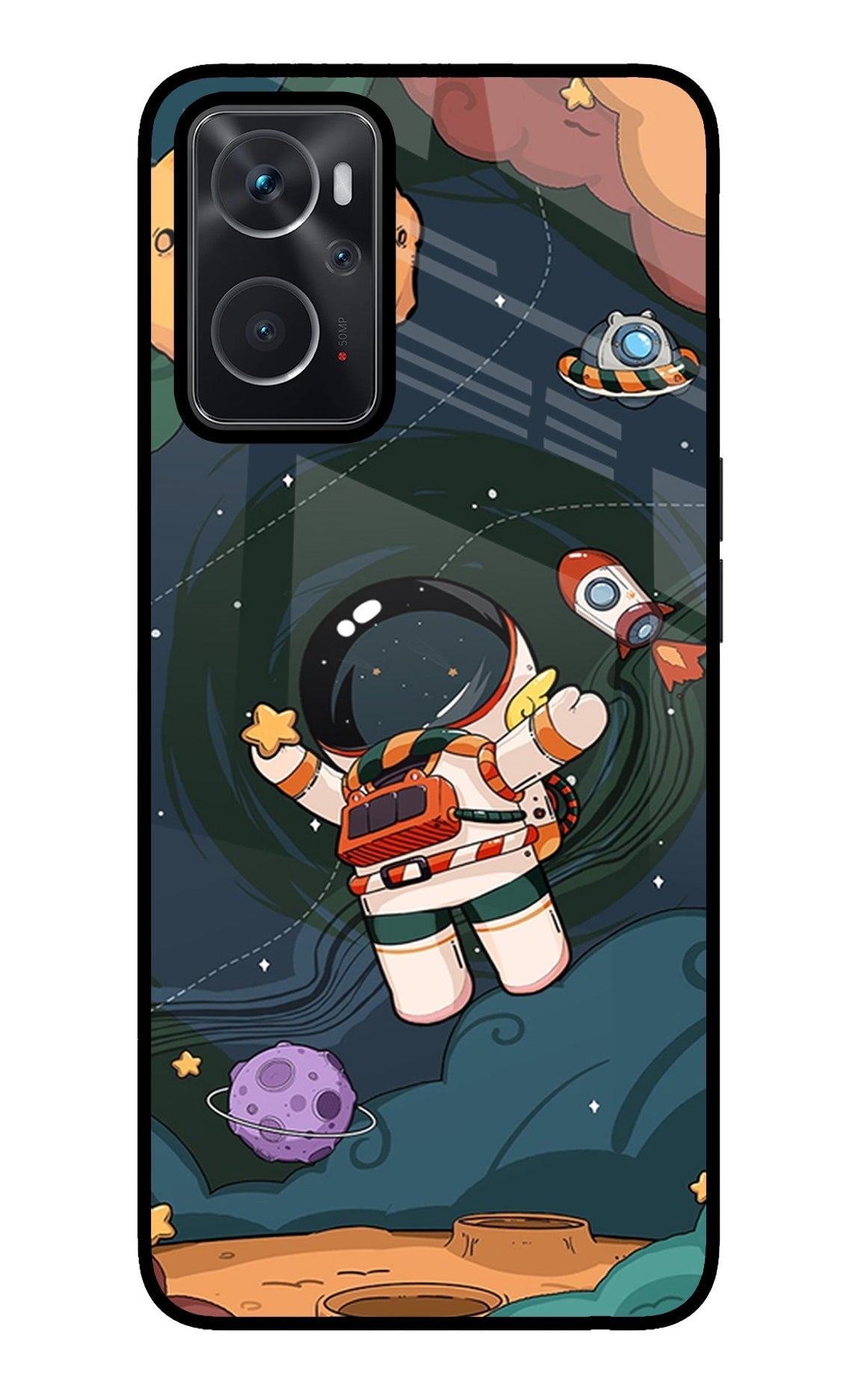 Cartoon Astronaut Case for Oppo K10 4G