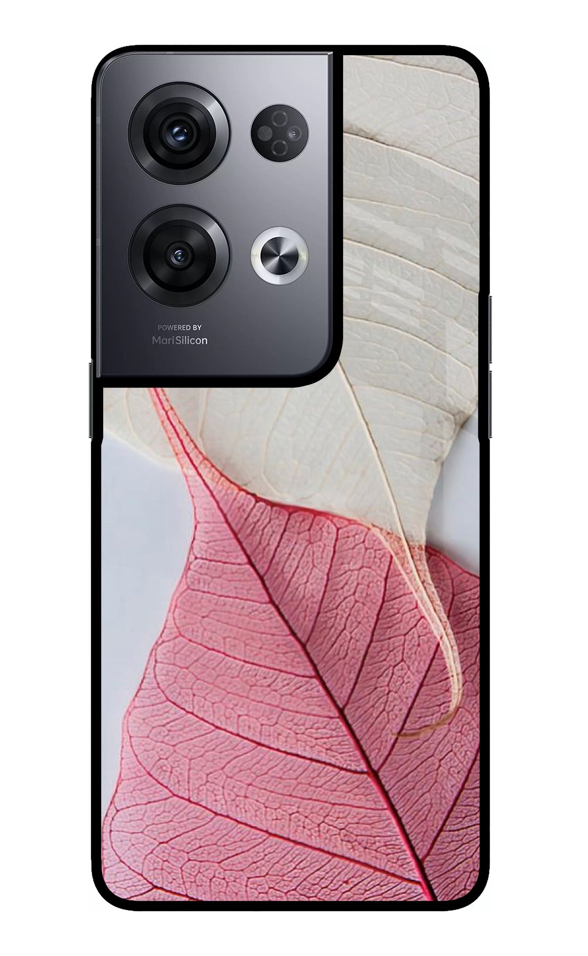 White Pink Leaf Case for Oppo Reno8 Pro