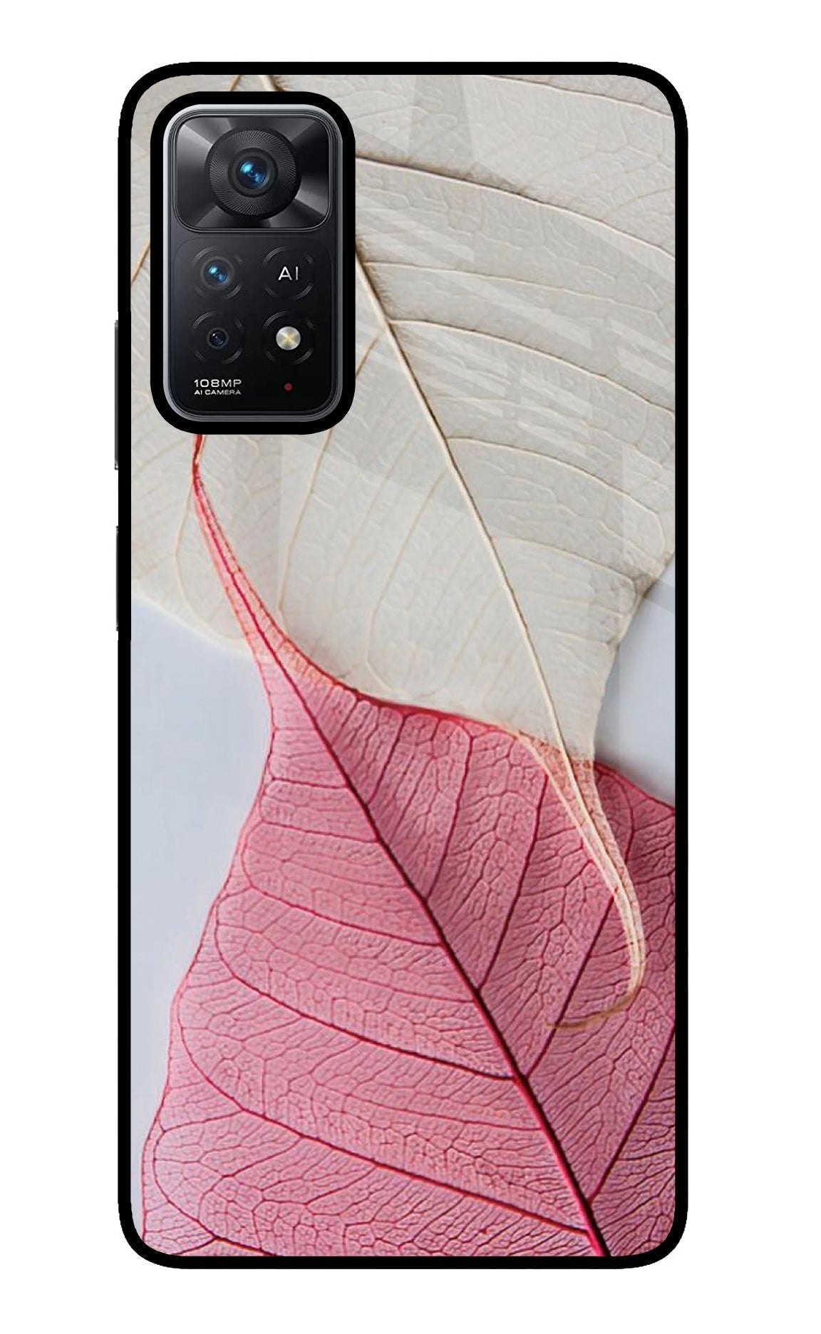 White Pink Leaf Case for Redmi Note 11 Pro+ 5G