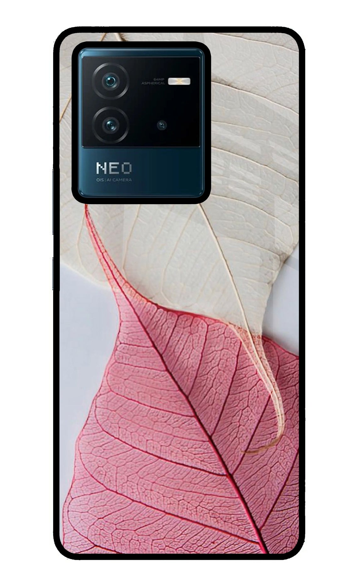White Pink Leaf Case for IQOO Neo 6 5G