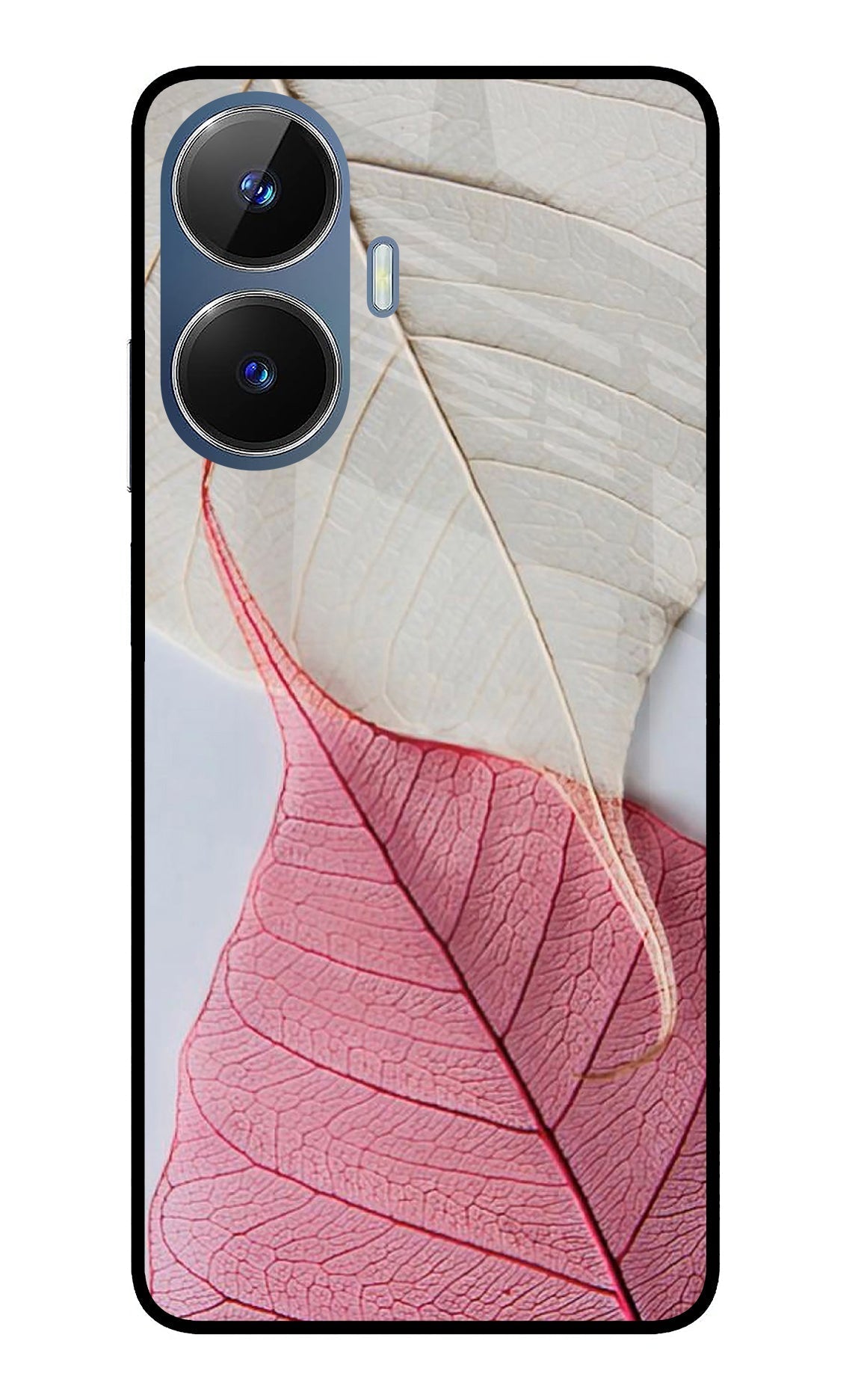 White Pink Leaf Case for Realme C55/N55