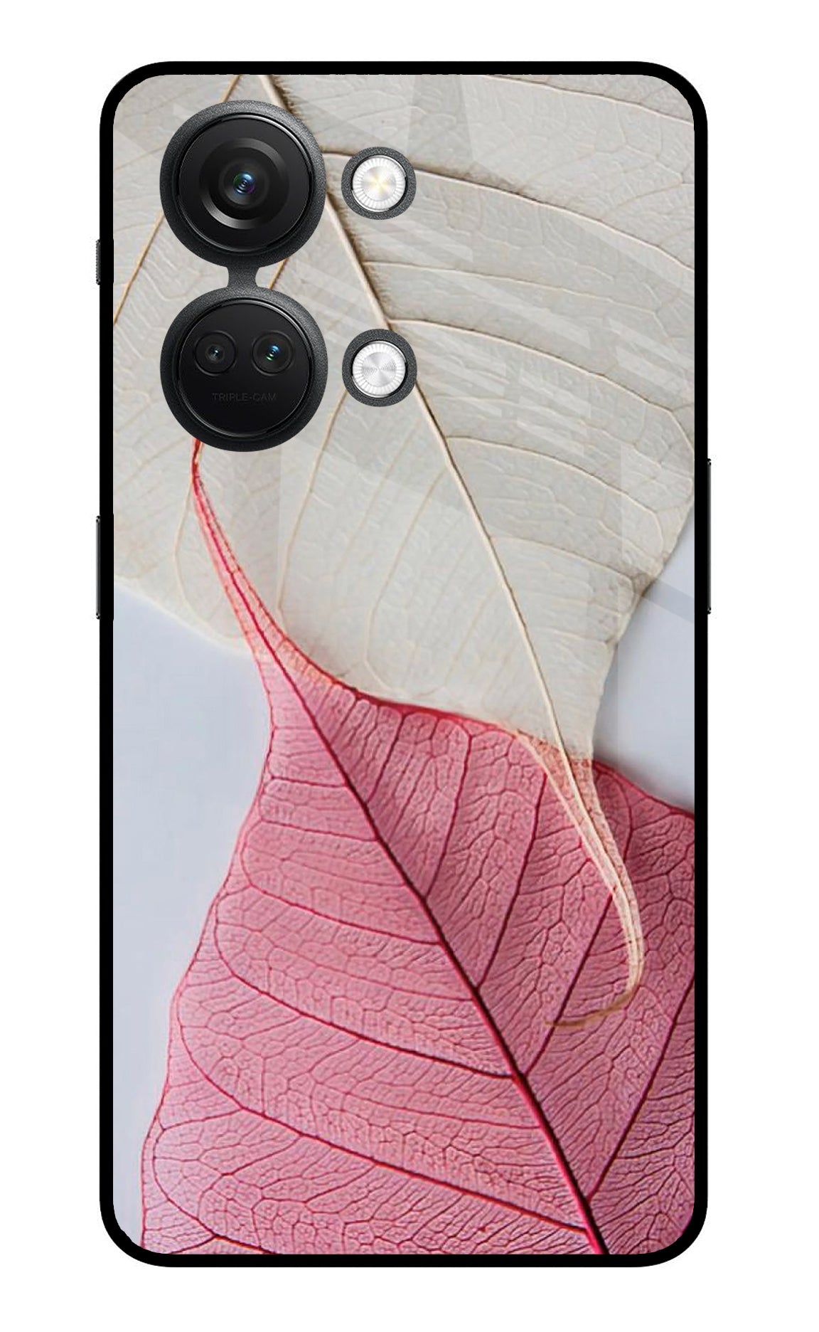 White Pink Leaf Case for OnePlus Nord 3 5G