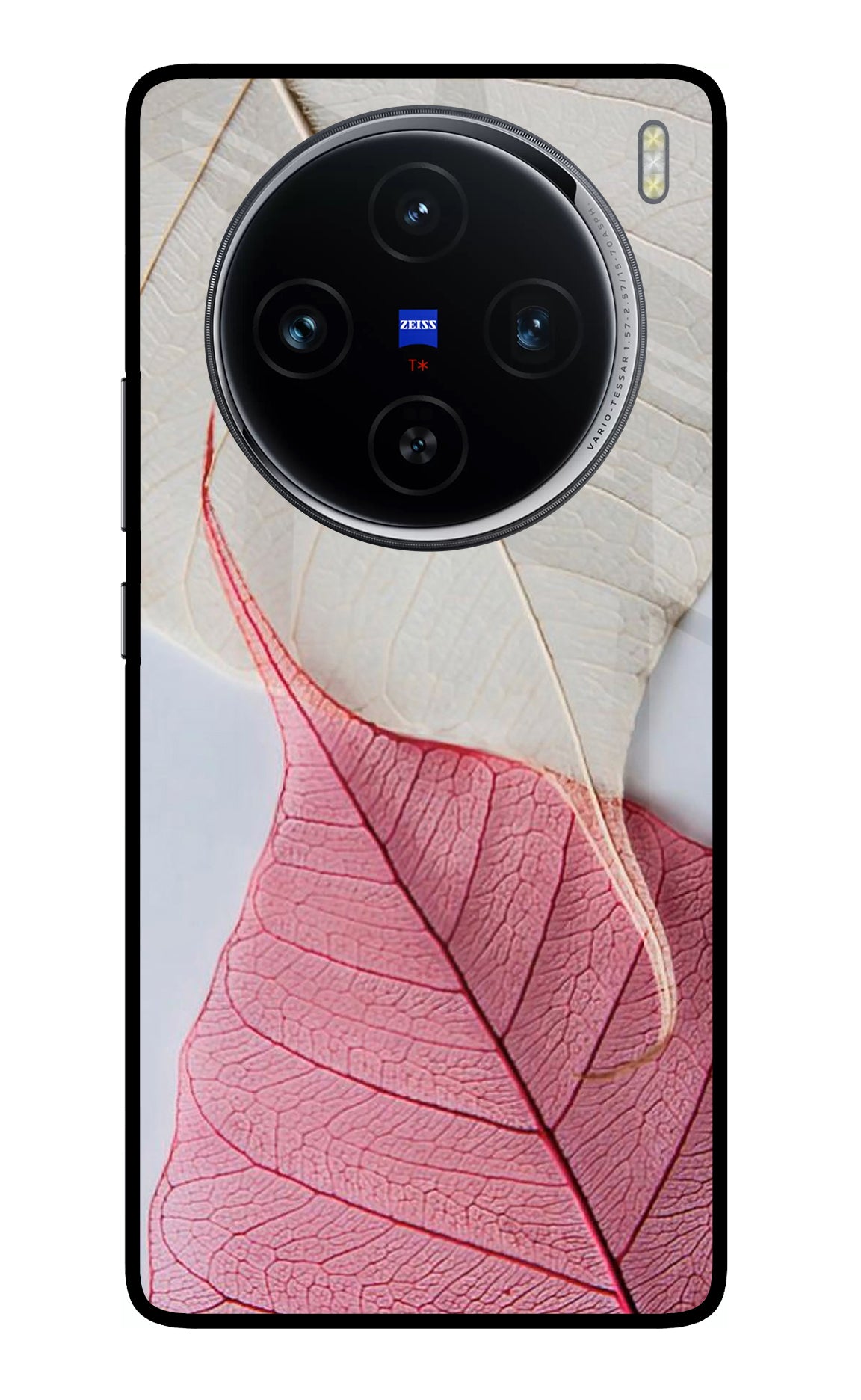 White Pink Leaf Case for Vivo X100