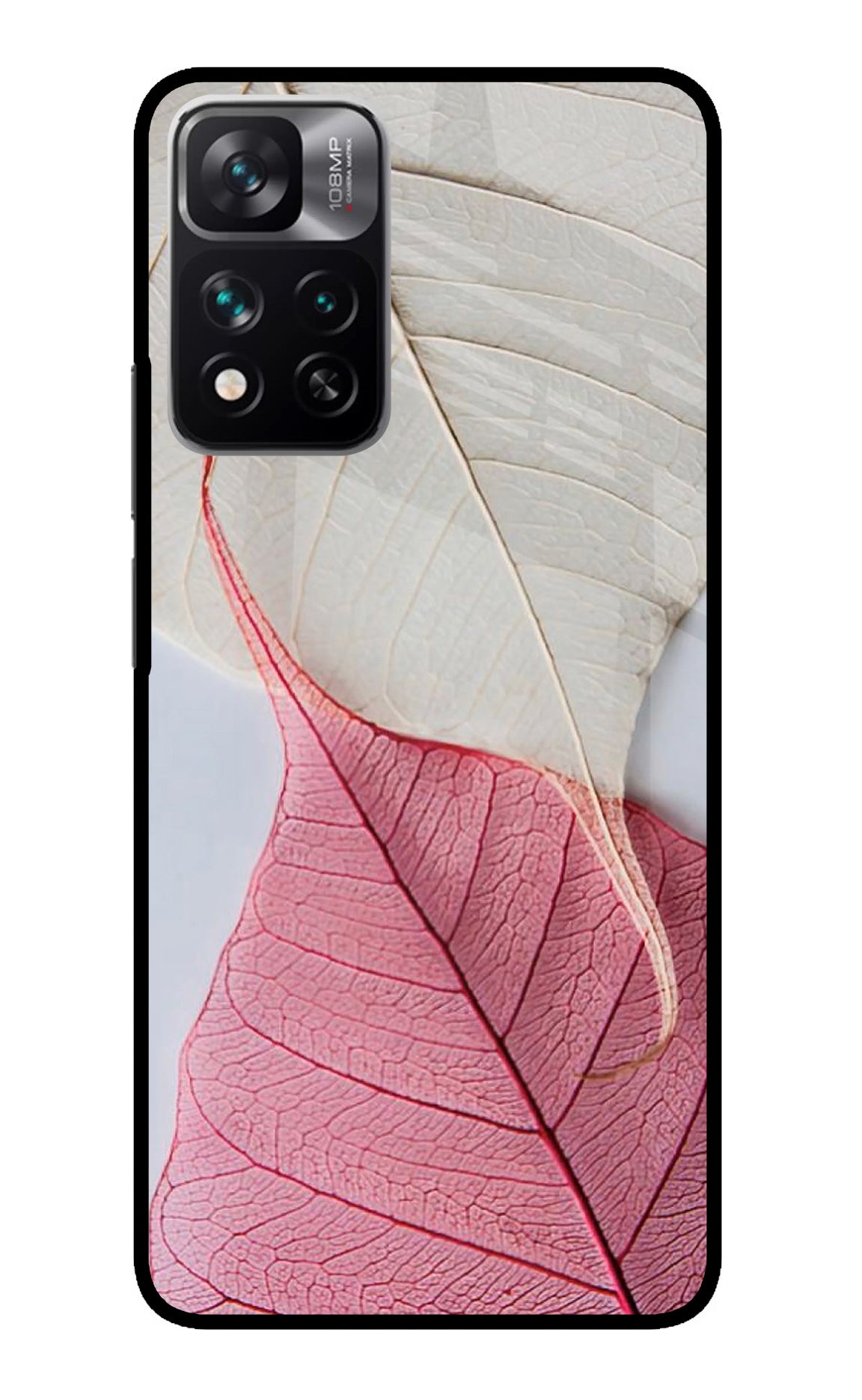 White Pink Leaf Case for Redmi Note 13 Pro 5G