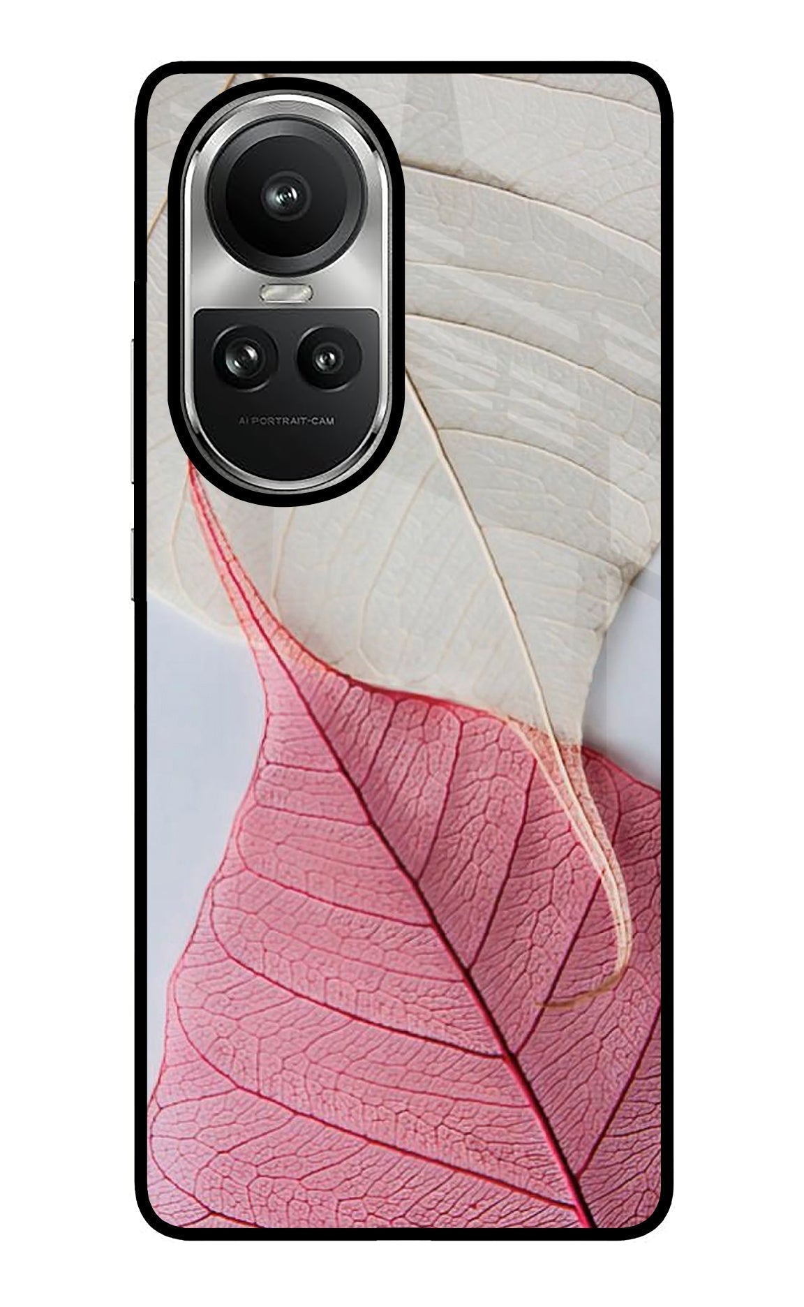 White Pink Leaf Case for Oppo Reno10 5G/10 Pro 5G