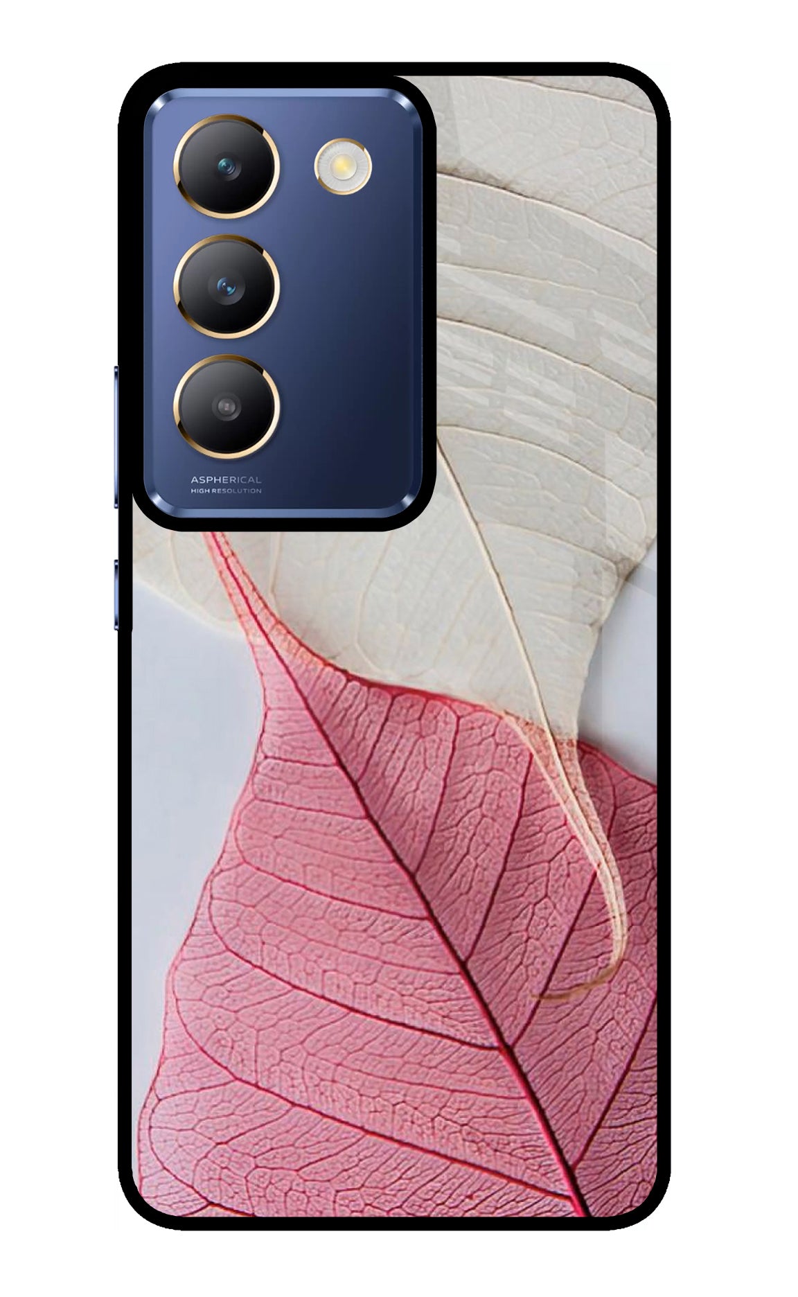 White Pink Leaf Case for Vivo Y200E 5G/T3 5G