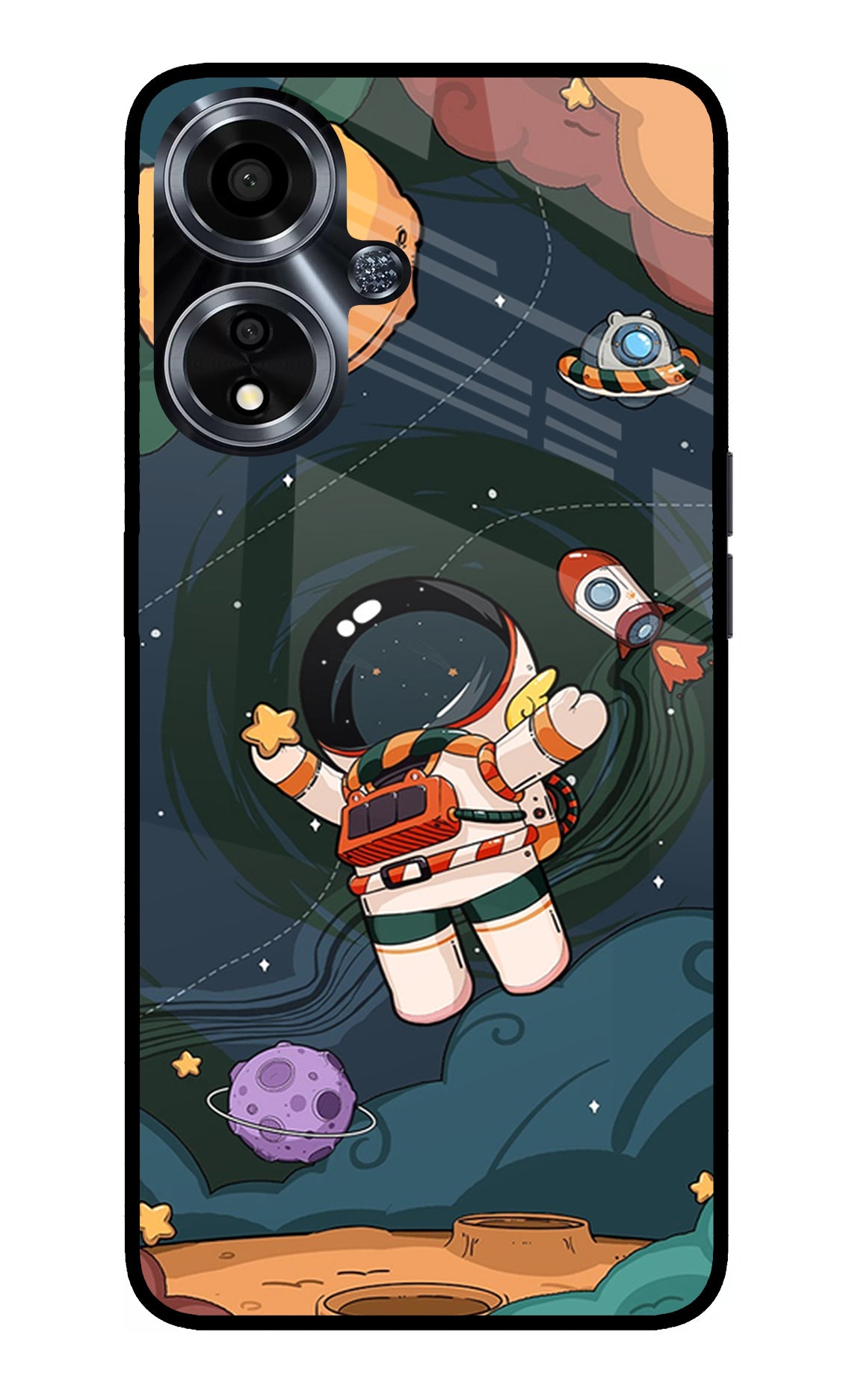Cartoon Astronaut Case for Oppo A59 5G