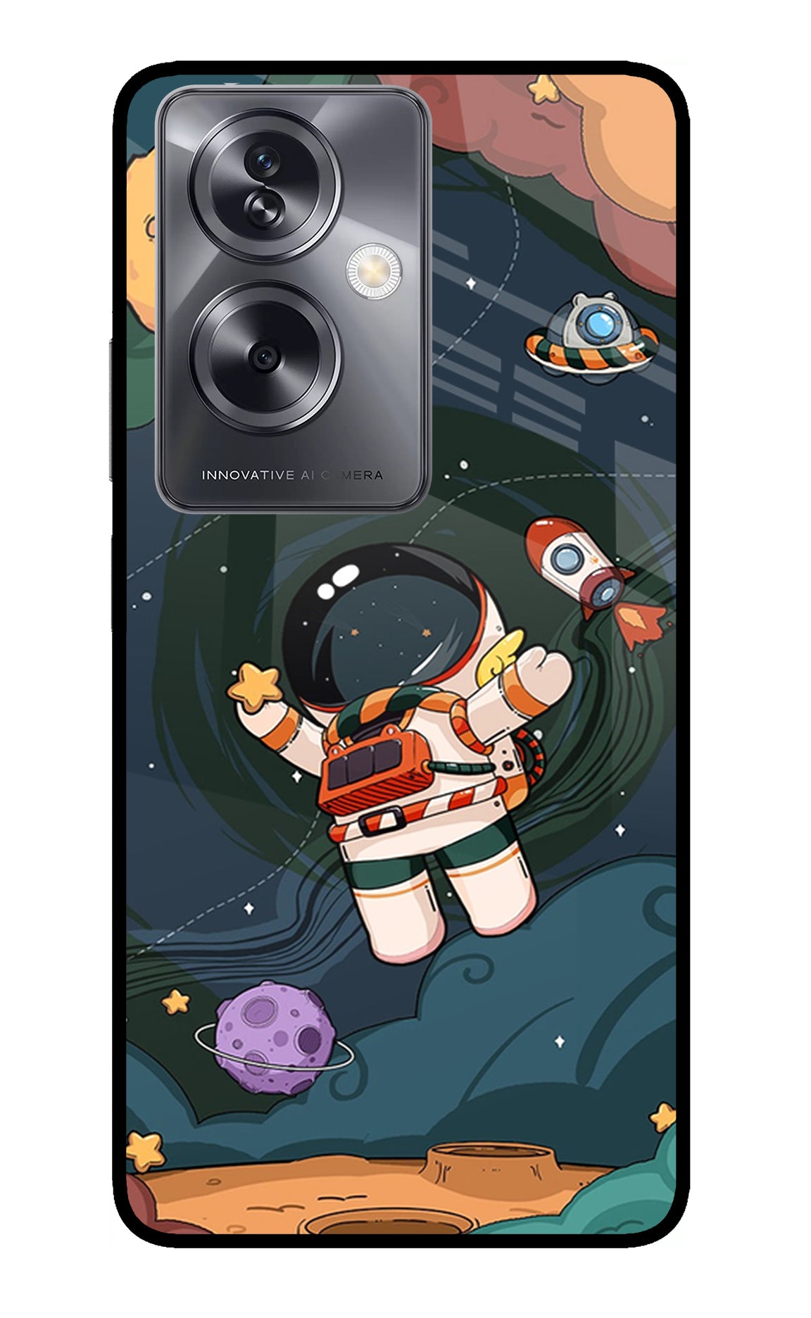 Cartoon Astronaut Case for Oppo A79 5G