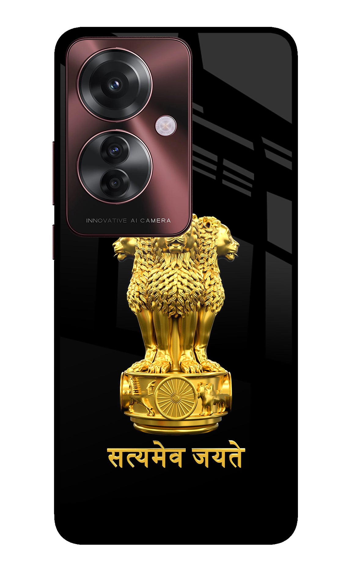 Satyamev Jayate Golden Case for Oppo F25 Pro 5G