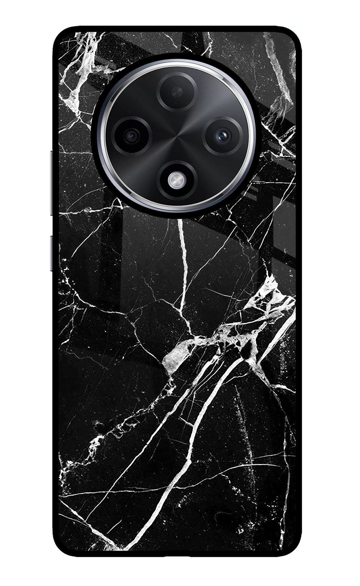 Black Marble Pattern Oppo F27 Pro Plus Glass Case