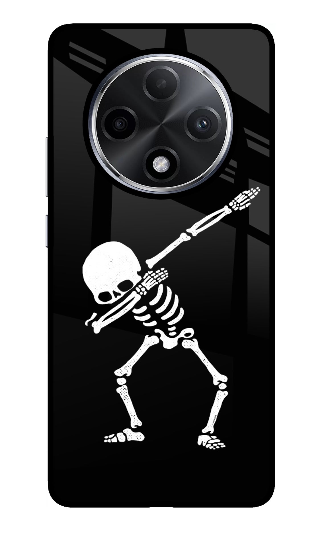 Dabbing Skeleton Art Oppo F27 Pro Plus Glass Case