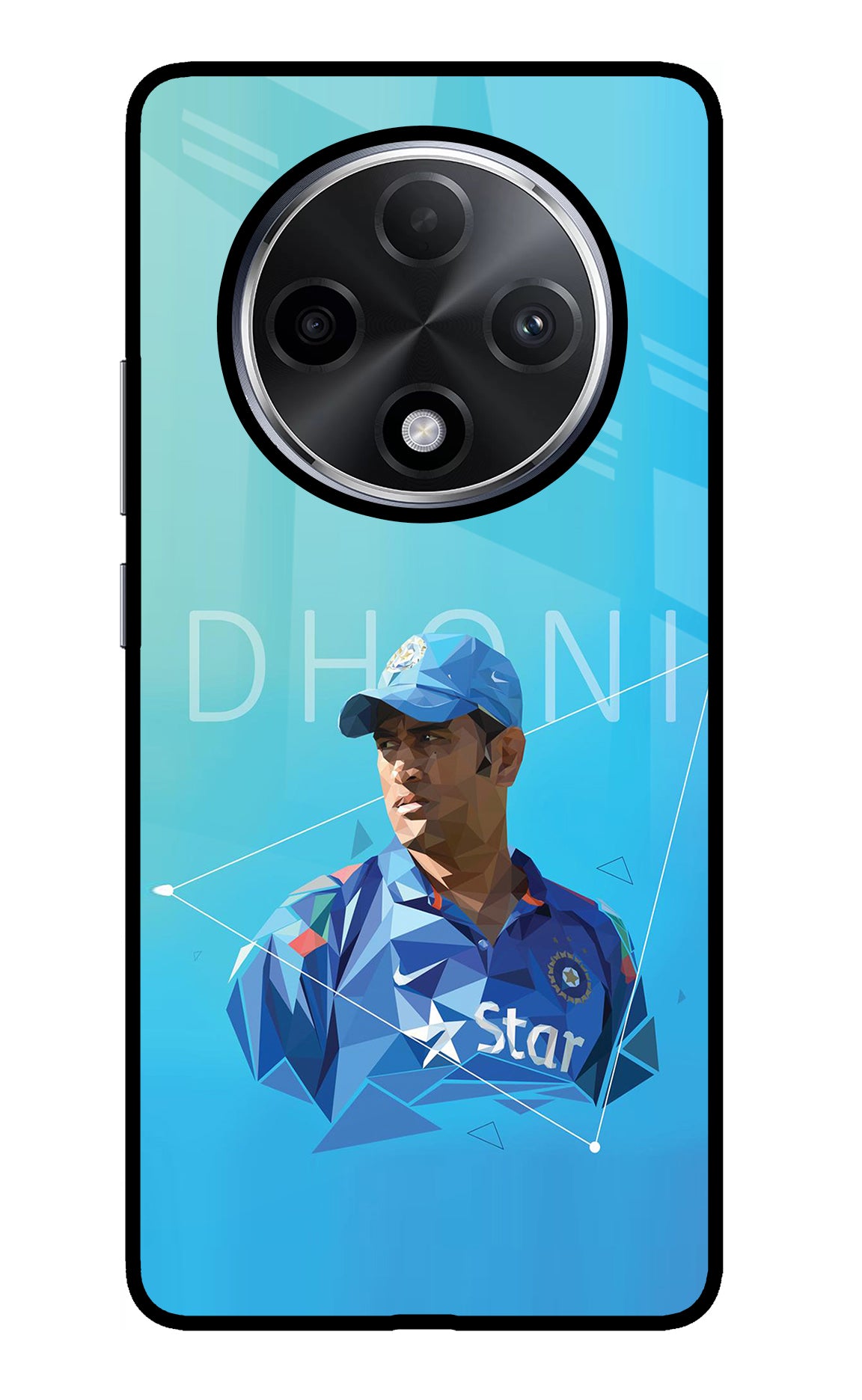 Dhoni Artwork Oppo F27 Pro Plus Glass Case
